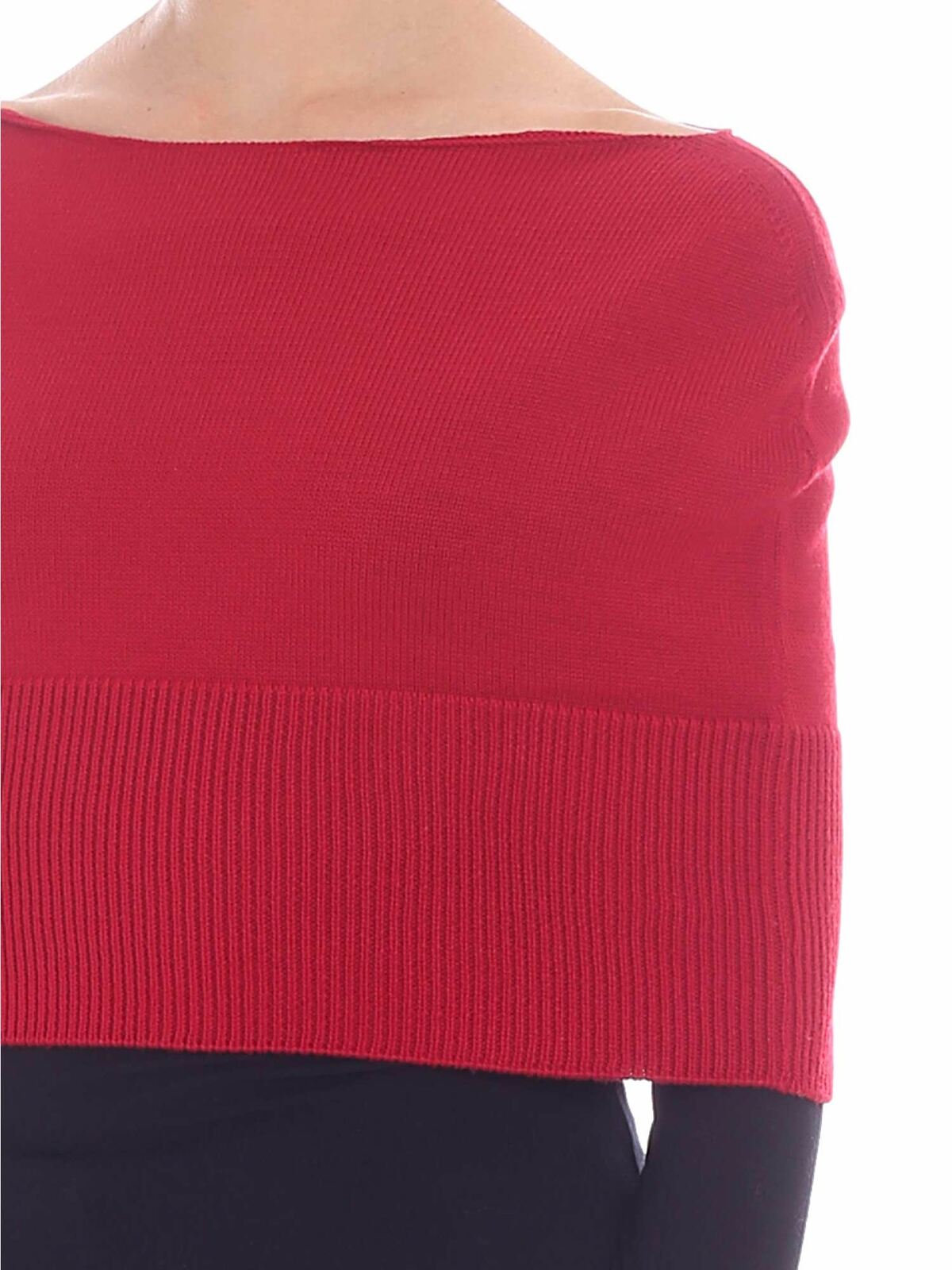 Shop Fuzzi Red Knitted Cache-coeur