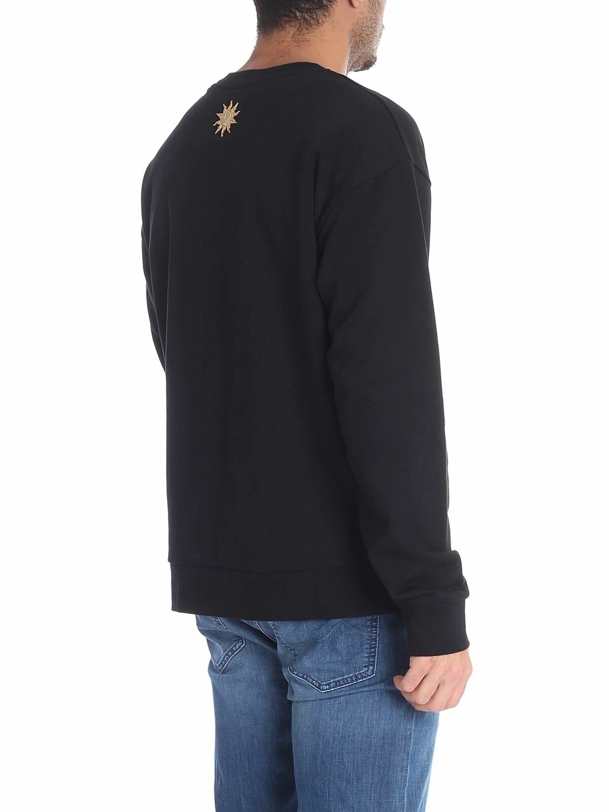 Shop Fausto Puglisi Black Printed Sweatshirt In Negro