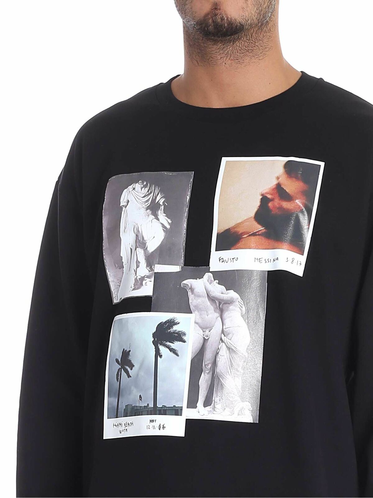 Shop Fausto Puglisi Black Printed Sweatshirt In Negro