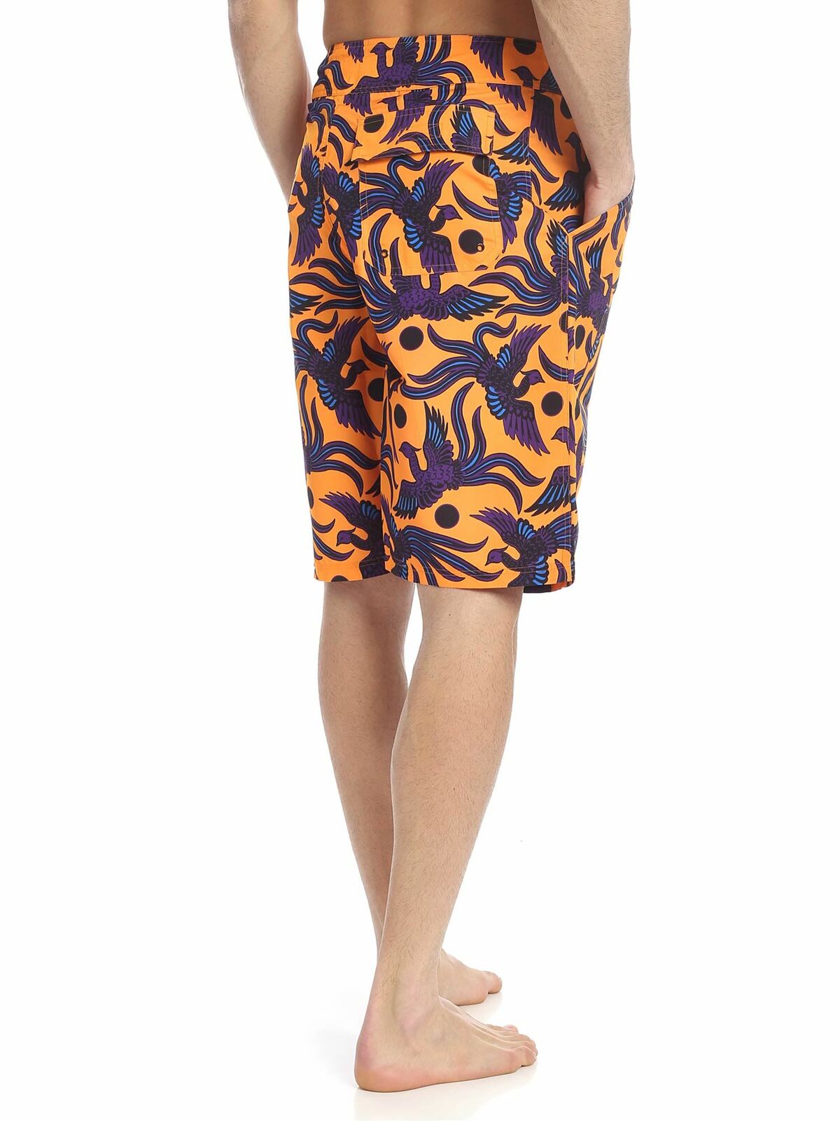 Shop Kenzo Flying Phoenix Swimsuit In Orange