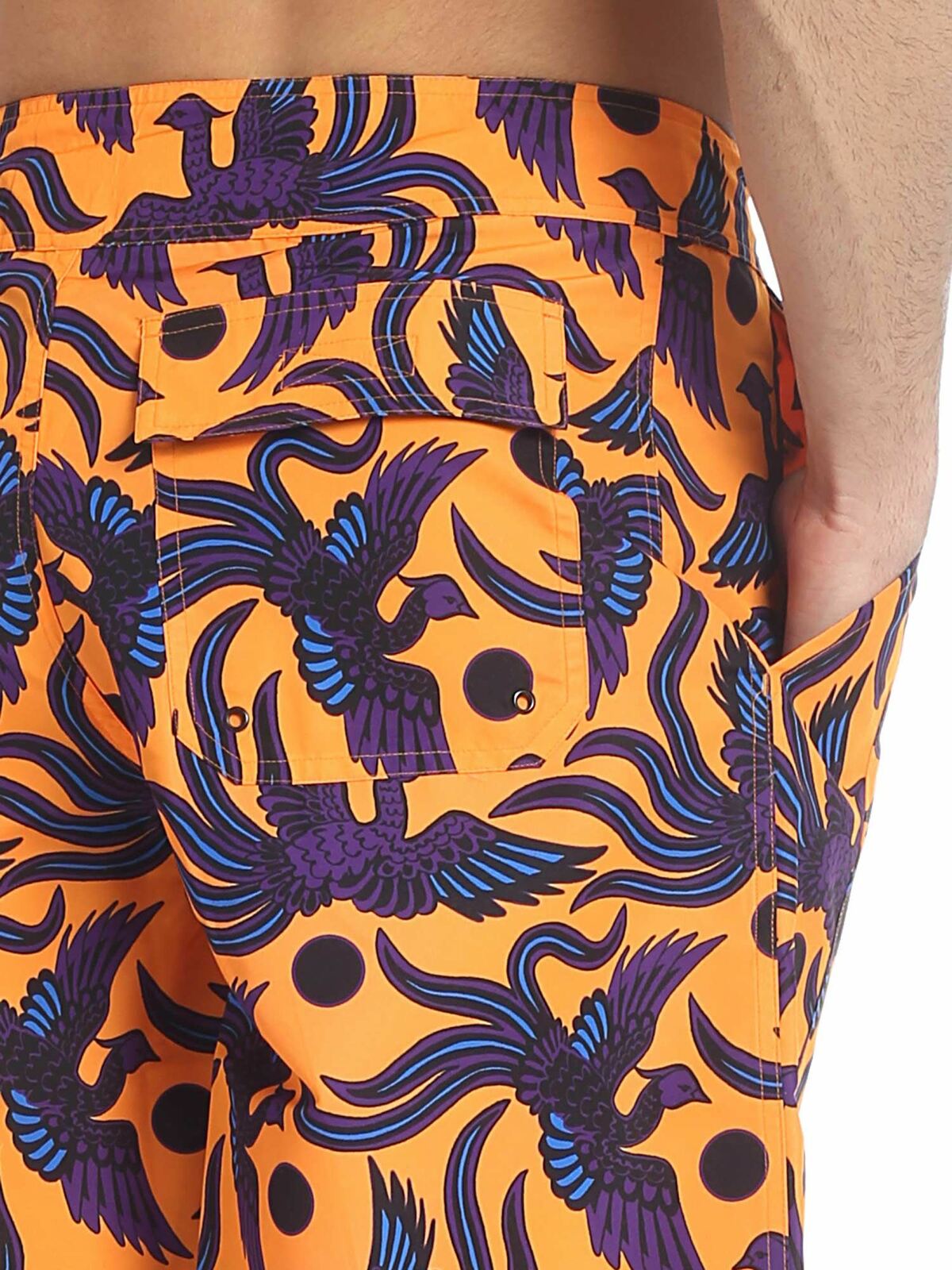 Shop Kenzo Flying Phoenix Swimsuit In Orange