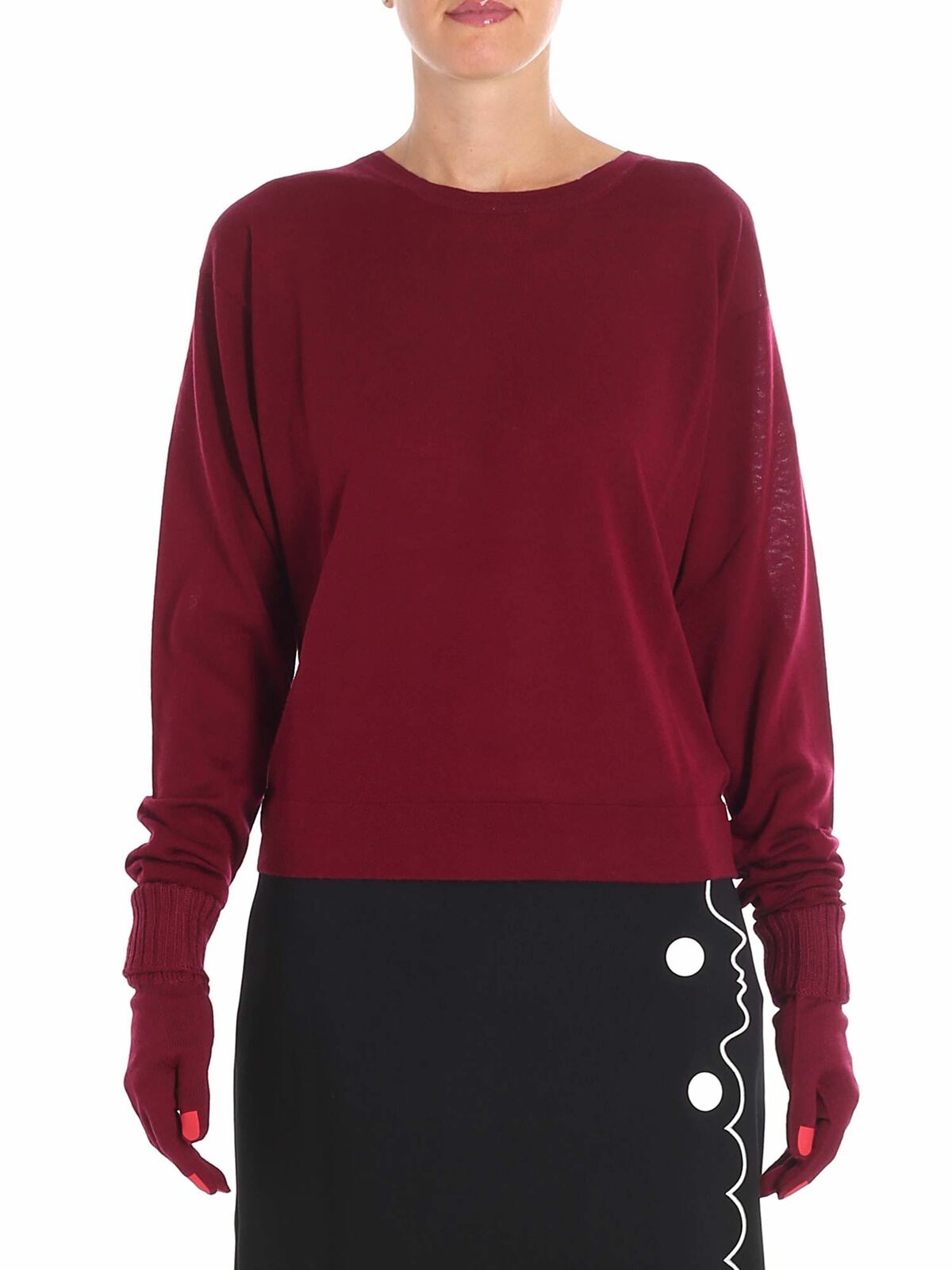 Vivetta Yamada Burgundy Sweater With Gloves Included In Red