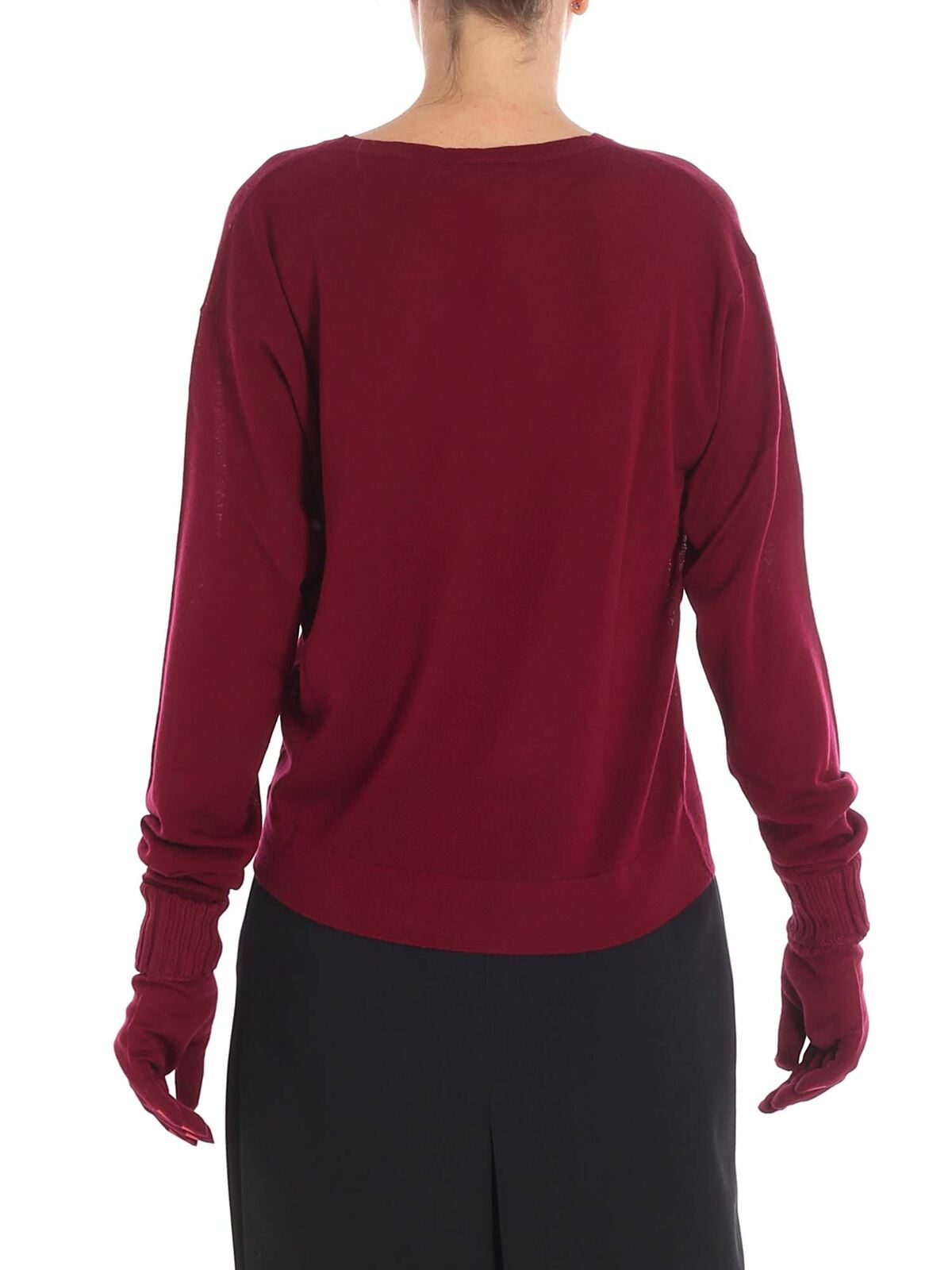 Shop Vivetta Yamada Burgundy Sweater With Gloves Included In Red