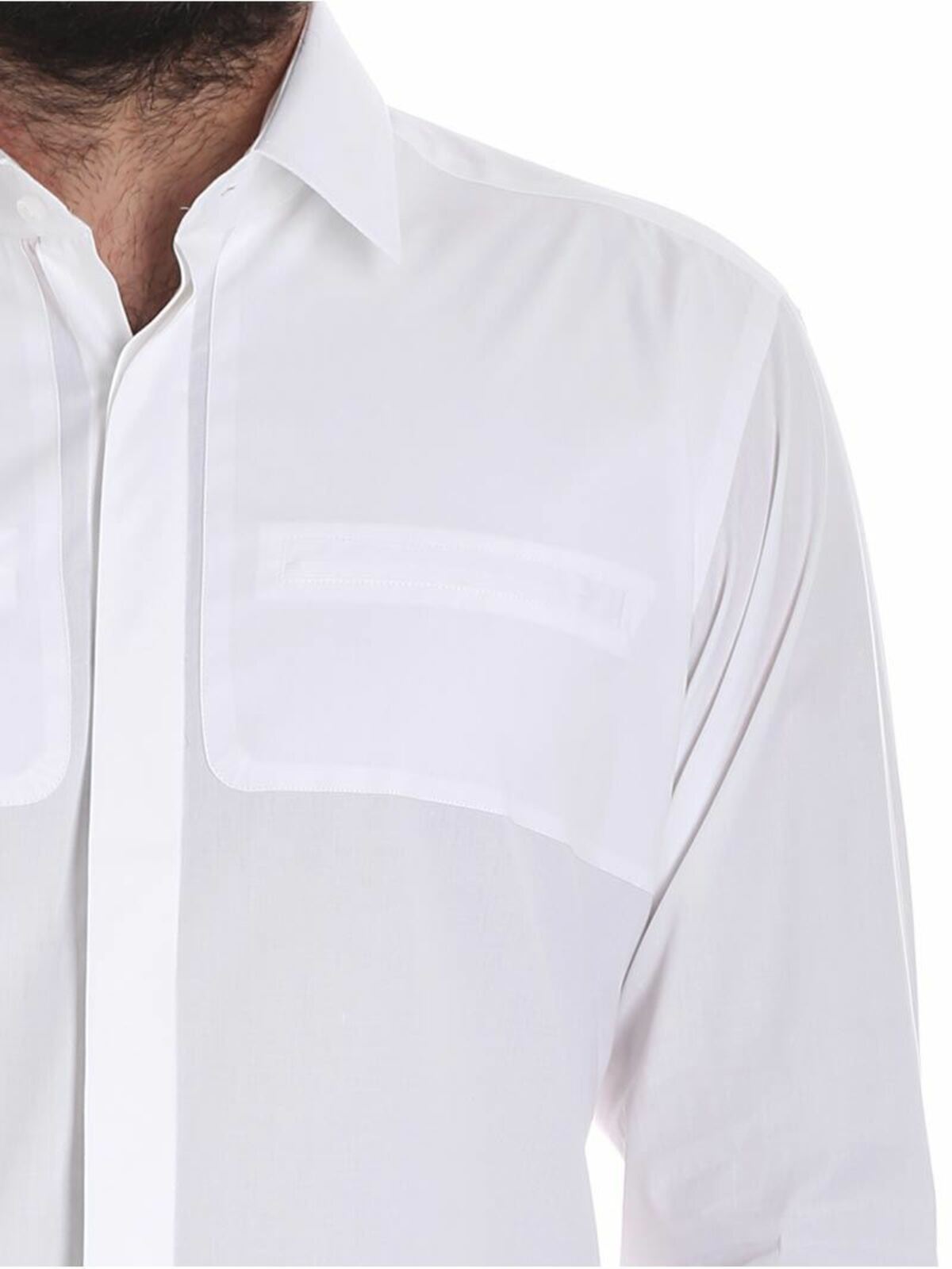 Shop Karl Lagerfeld White Cotton Shirt