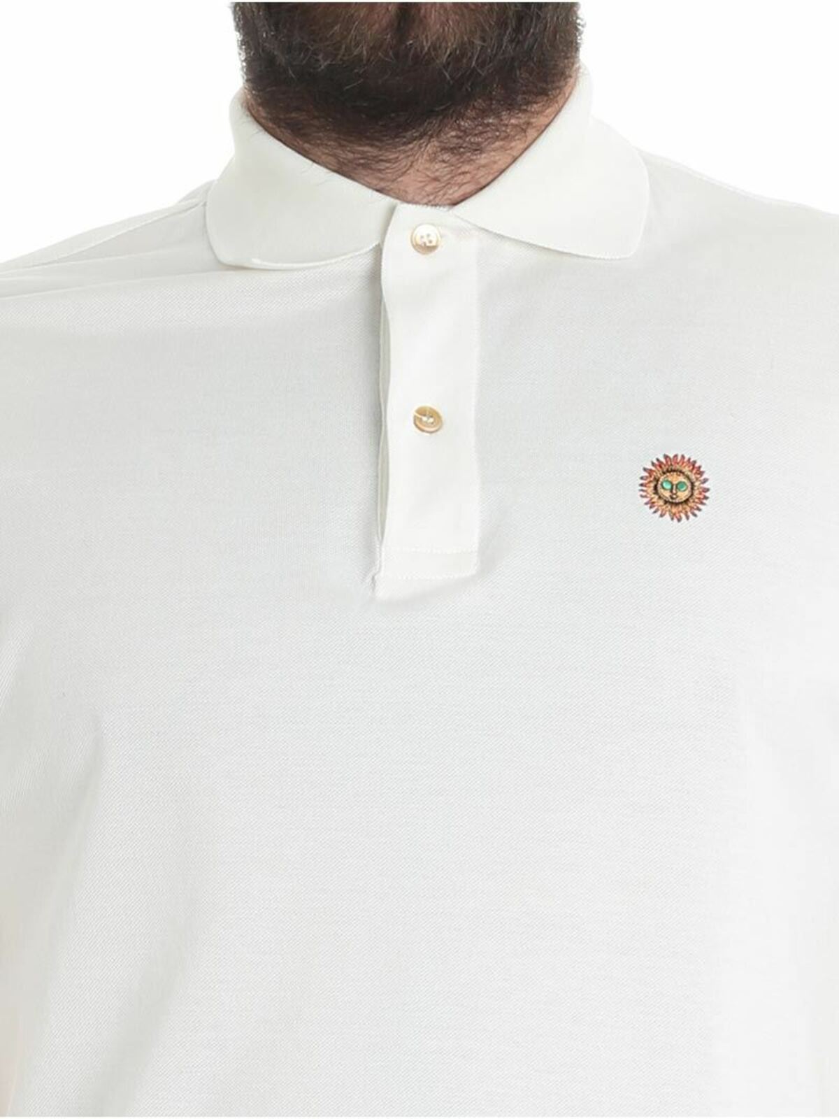 Shop Paul Smith White Polo With Sole Embroidery