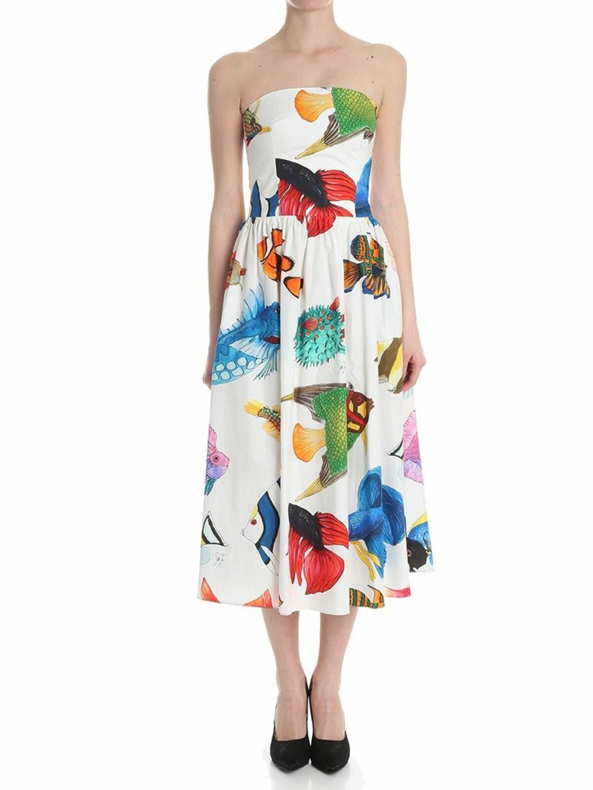 Stella Jean Multicolored Dress With Fishes Print