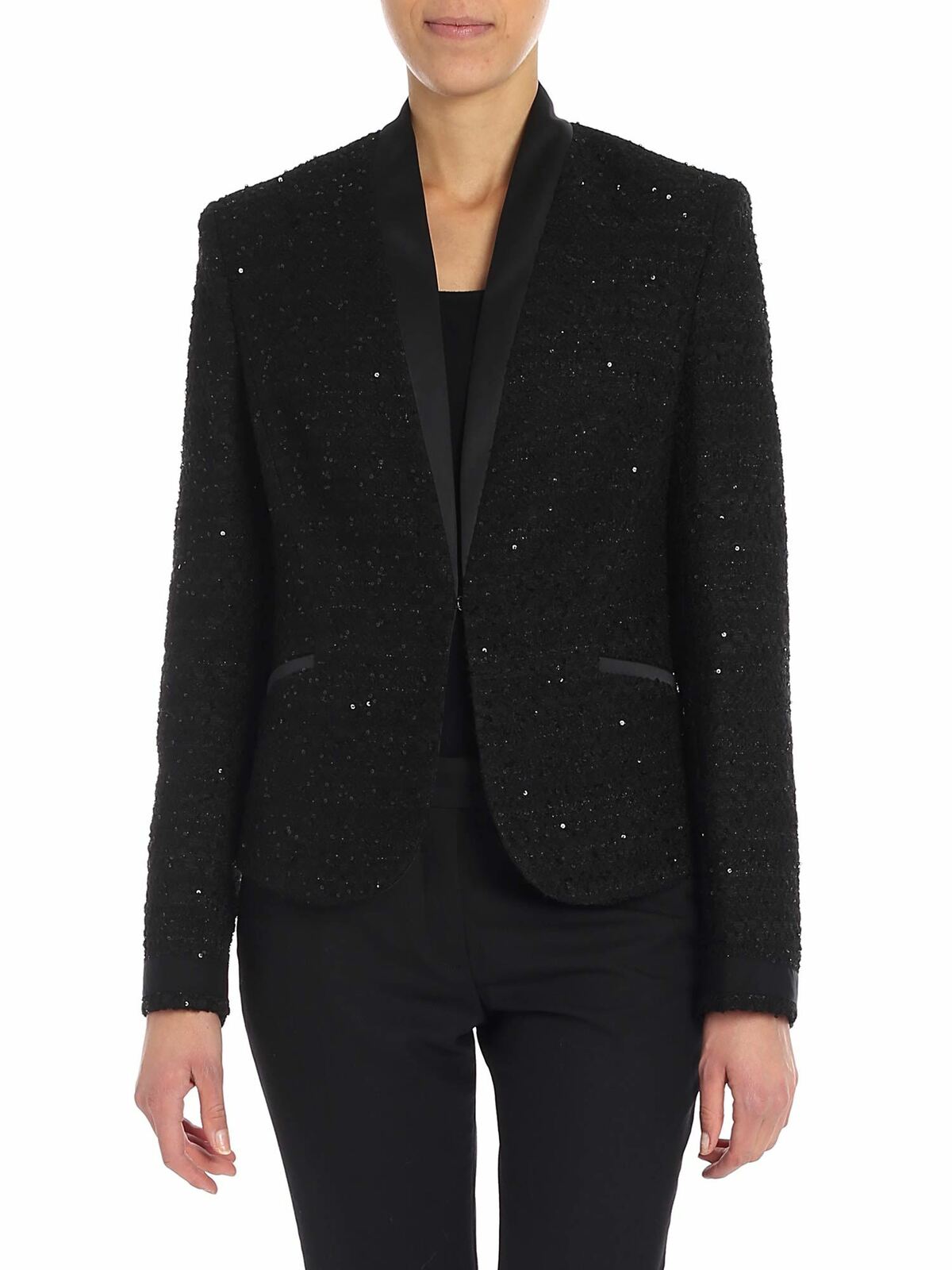 Karl Lagerfeld Black Jacket With Sequins In Negro