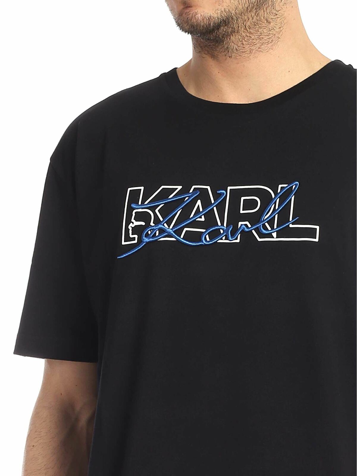 Shop Karl Lagerfeld K Signature Black T-shirt