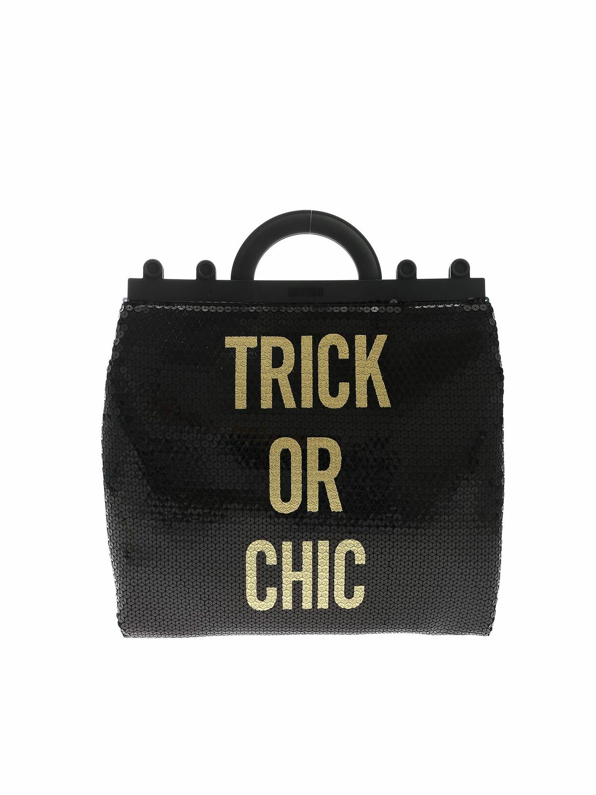 Shop Moschino Trick Or Chic Sequin Handbag In Negro