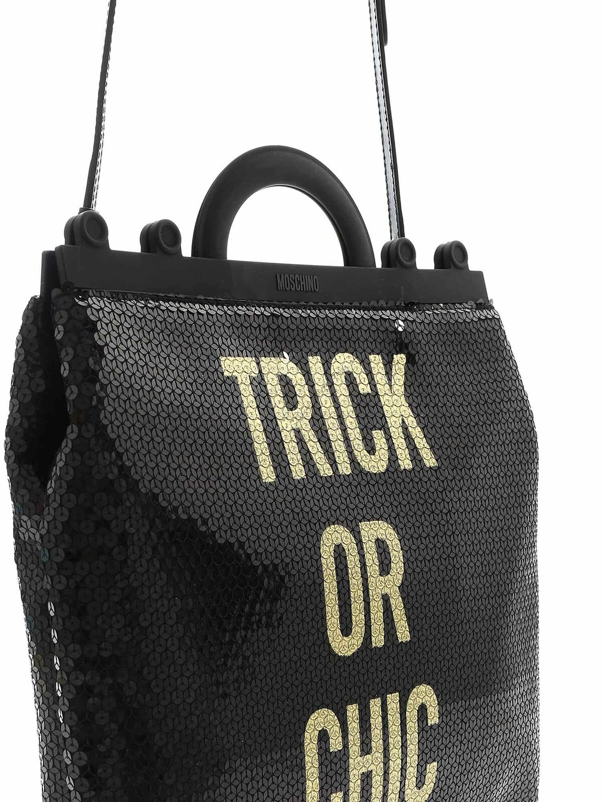 Shop Moschino Trick Or Chic Sequin Handbag In Negro