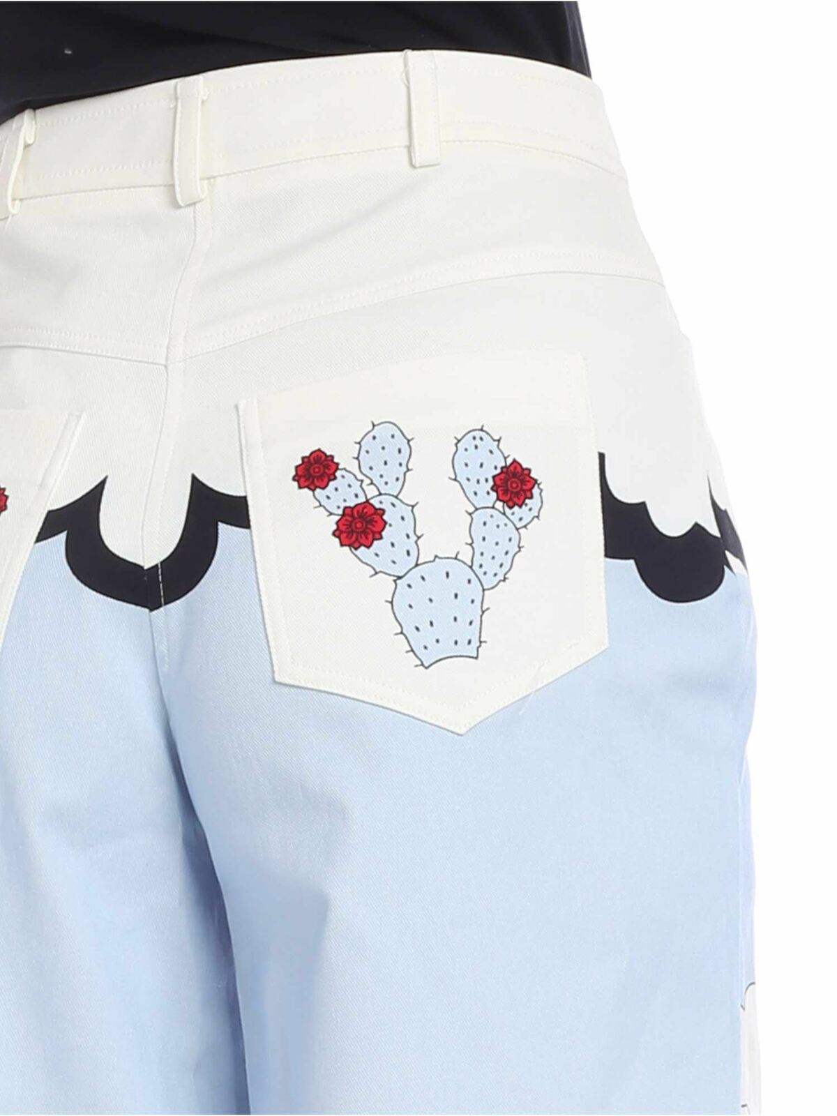 Shop Vivetta Marigliano Crop Trousers In Light Blue