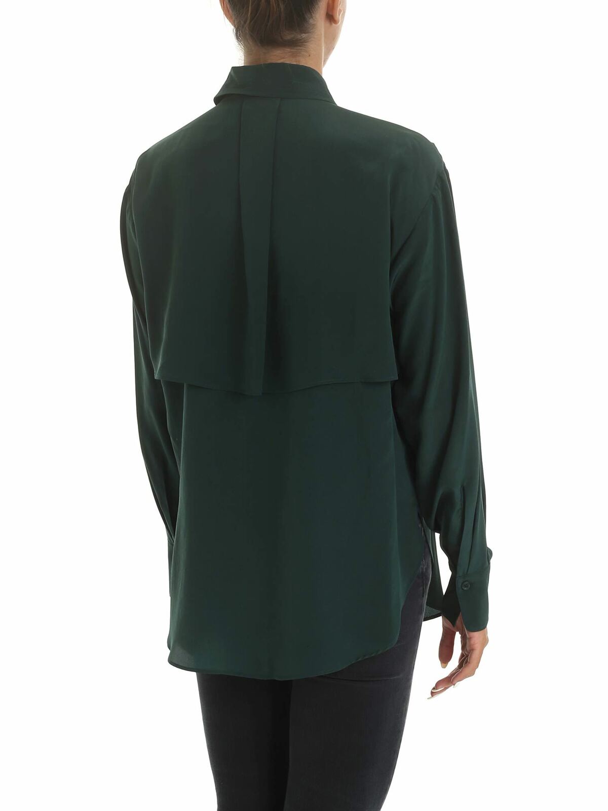 Shop See By Chloé Shirt In Dark Green With Panels In Verde