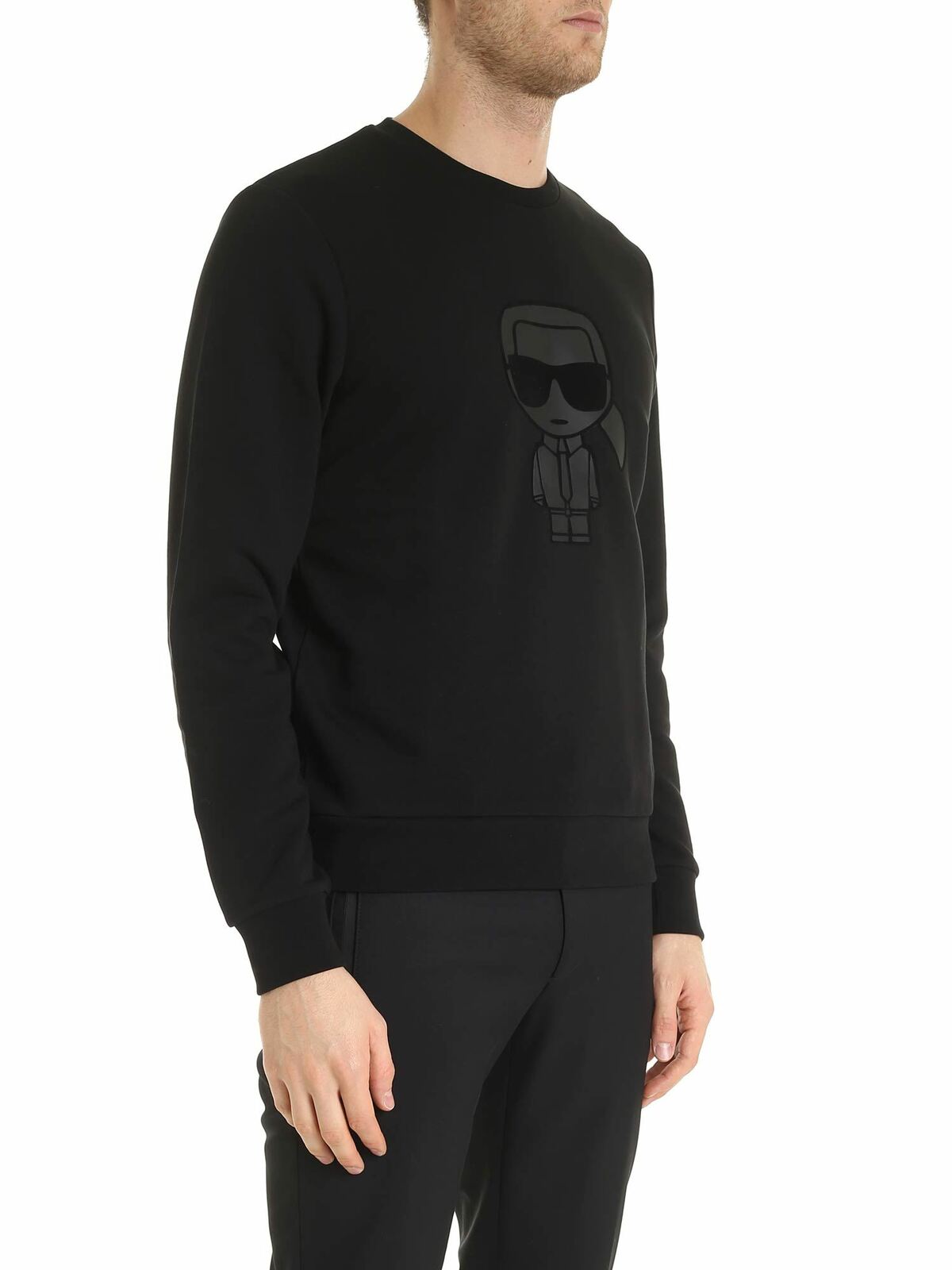 Shop Karl Lagerfeld K/ikonik Print Sweatshirt In Black