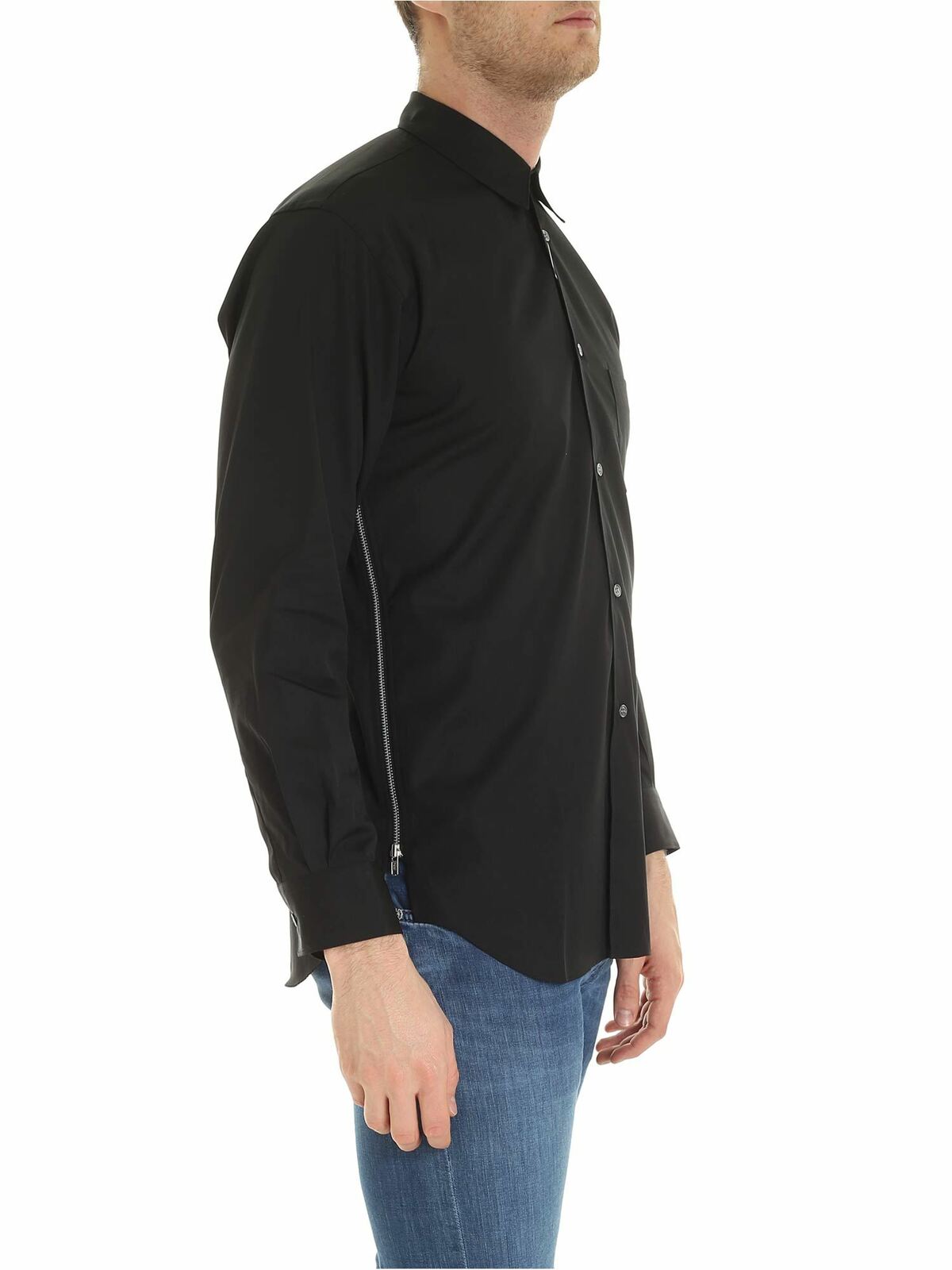 Shop Comme Des Garçons Shirt Side Zip Shirt In Black In Negro