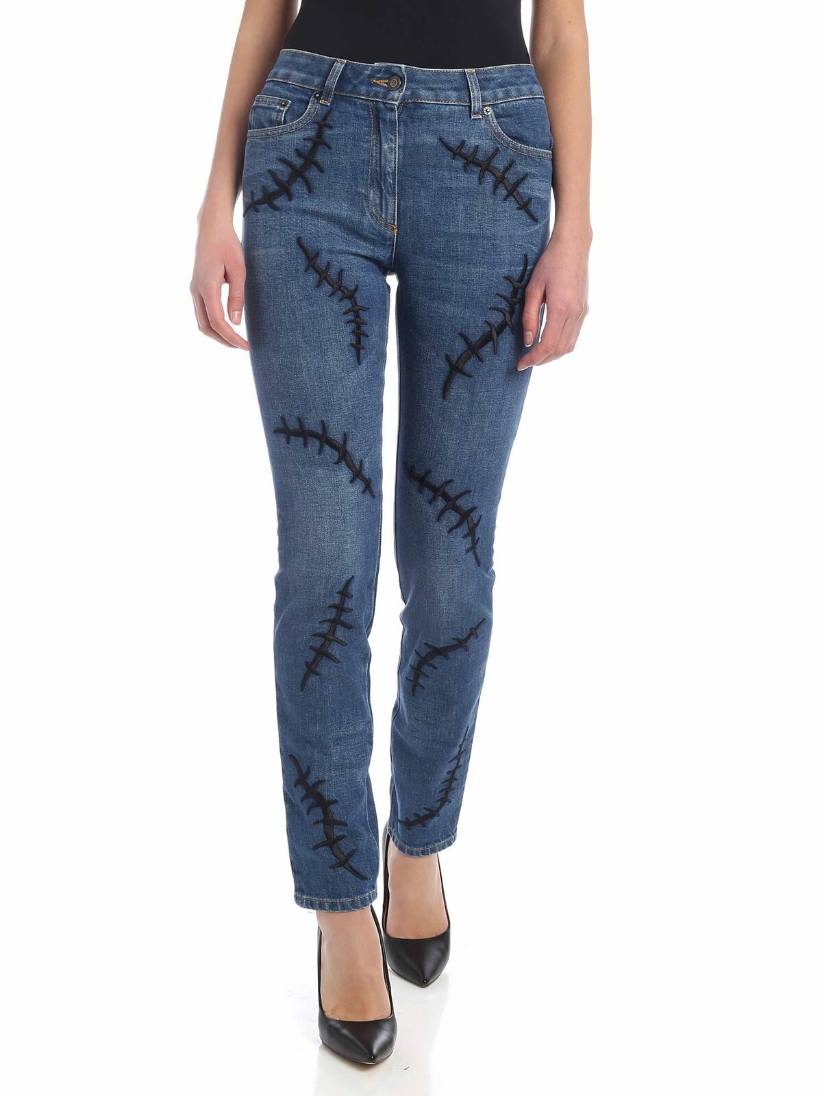 Moschino Scars Jeans In Blue In Azul