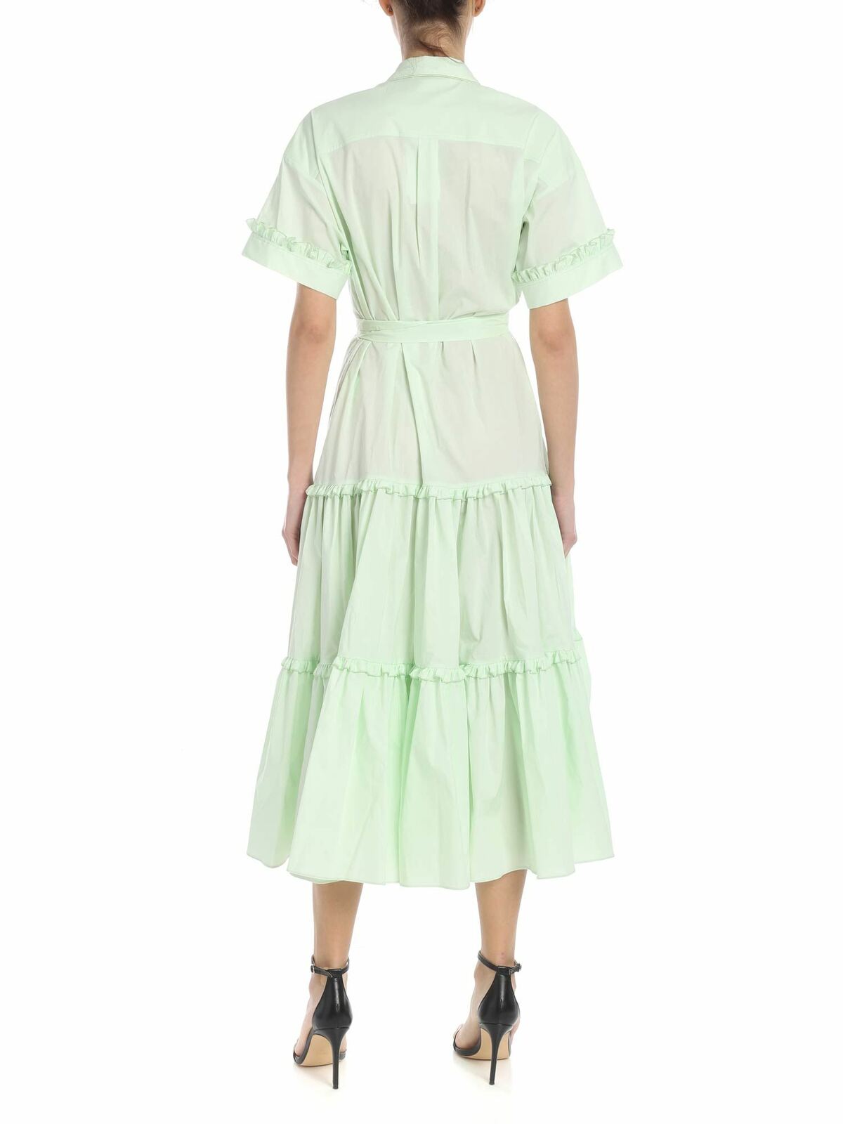 Shop Vivetta Gragnano Long Dress In Aquamarine Color In Verde