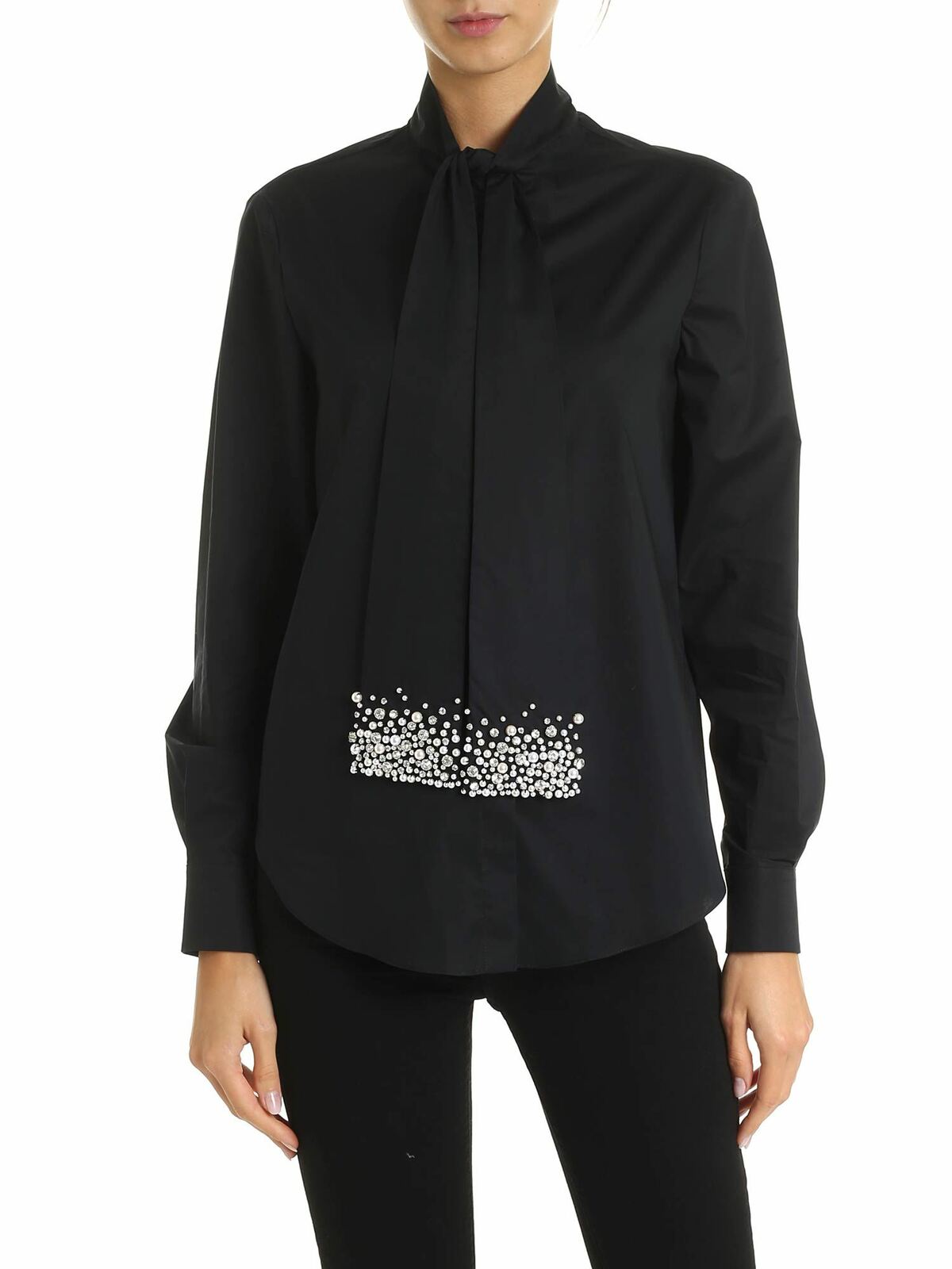 Vivetta Shirt In Black With Jewel Details In Negro
