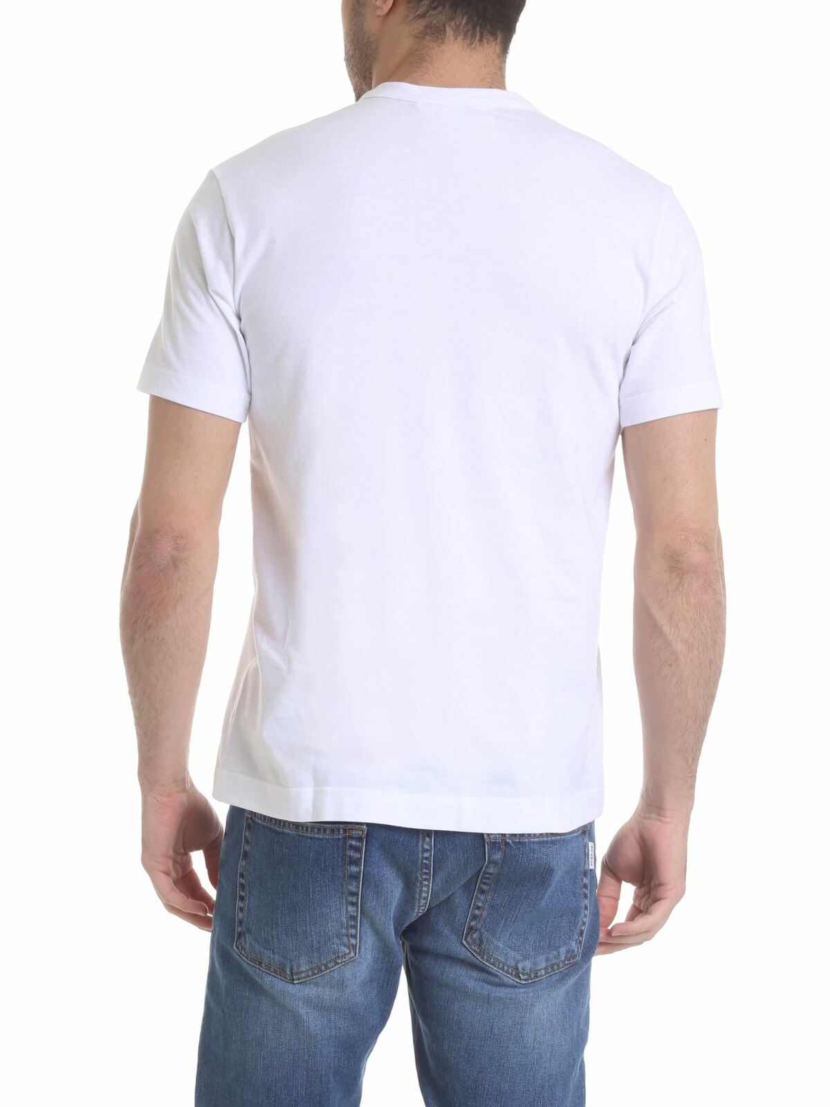 Shop Comme Des Garçons Shirt Mask T-shirt In Pure White Cotton In Blanco
