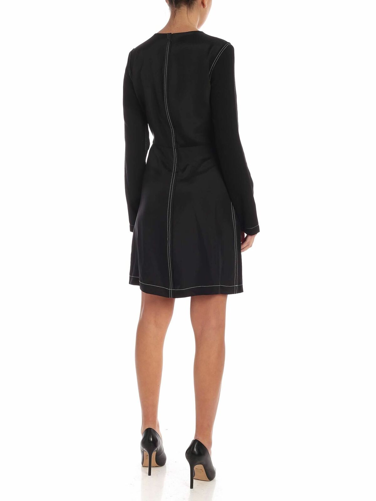 Shop Mcq By Alexander Mcqueen Dress In Black With A Safety Pin In Negro