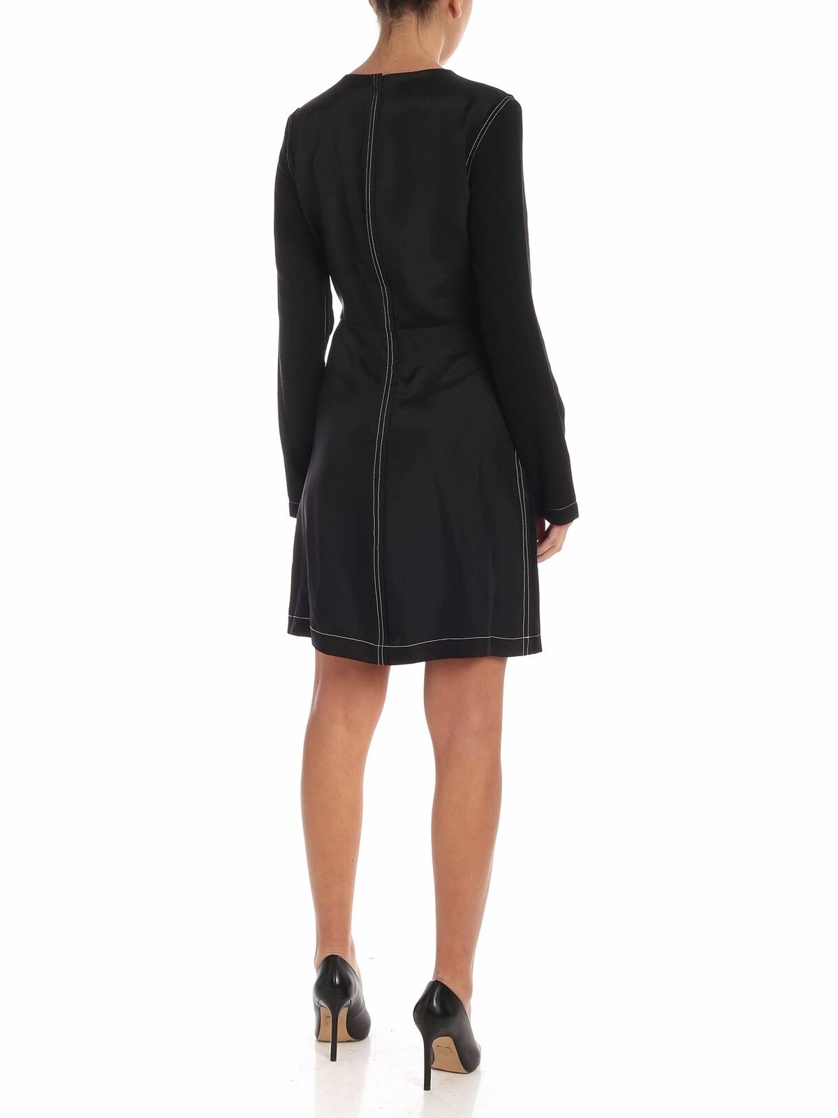 MCQ BY ALEXANDER MCQUEEN DRESS IN BLACK WITH A SAFETY PIN 