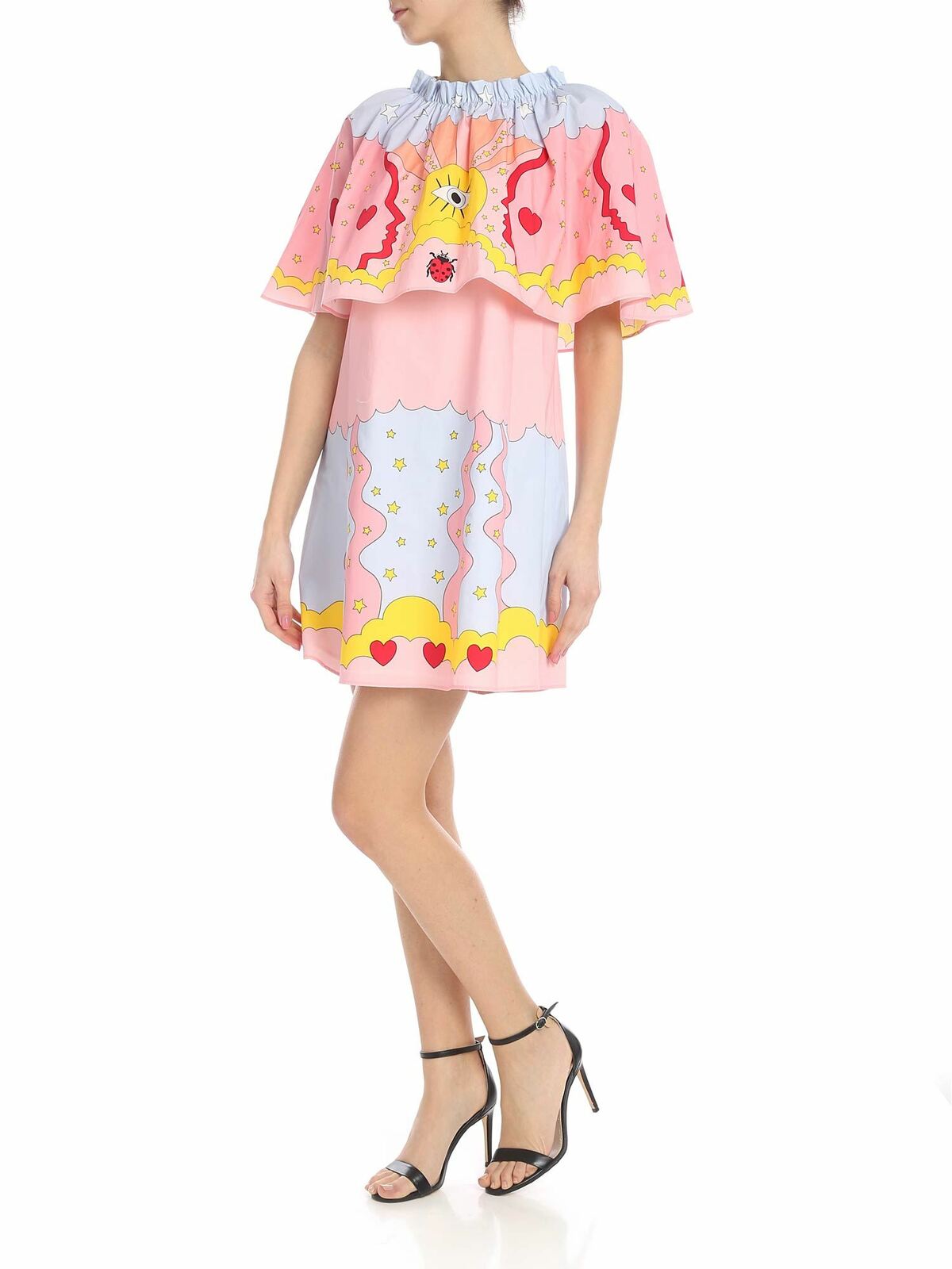 Shop Vivetta Macerata Dress In Pink With Multicolor Prints In Rosado