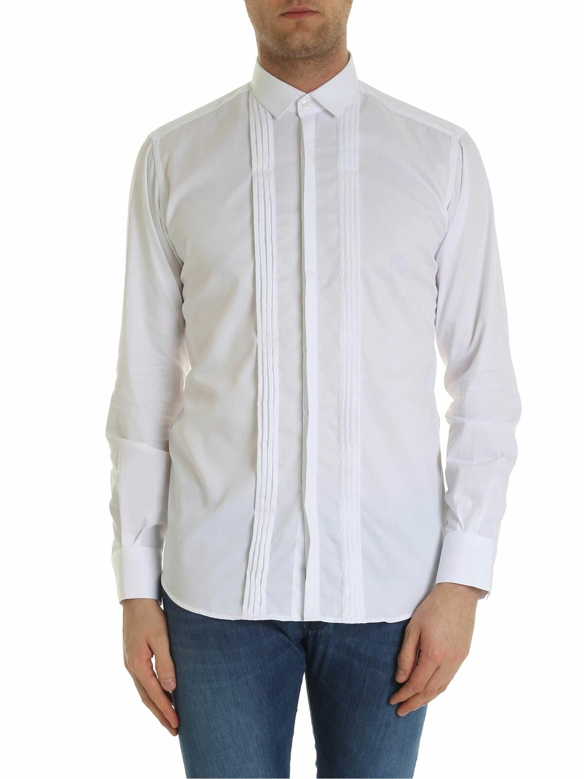 Karl Lagerfeld Pleated Shirt In White