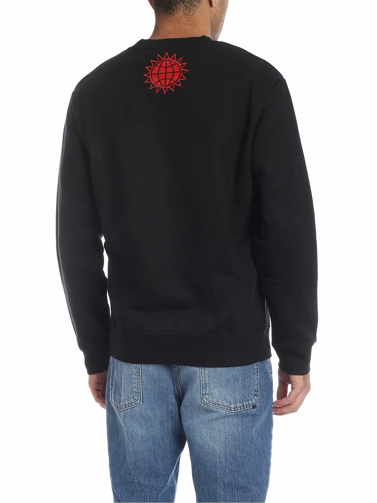 Shop Mcq By Alexander Mcqueen Black Sweatshirt With Mcq Patch In Negro