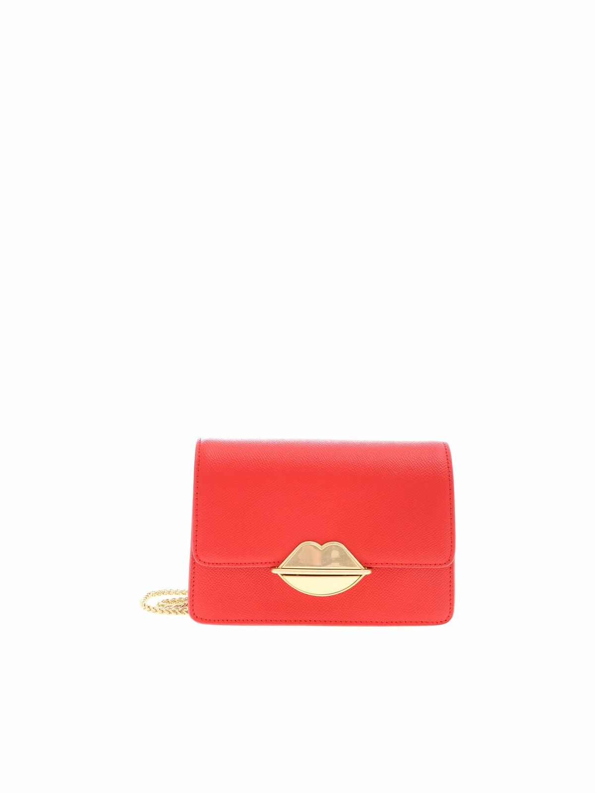 Lulu Guinness Polly Bag In Red Hammered Leather In Rojo