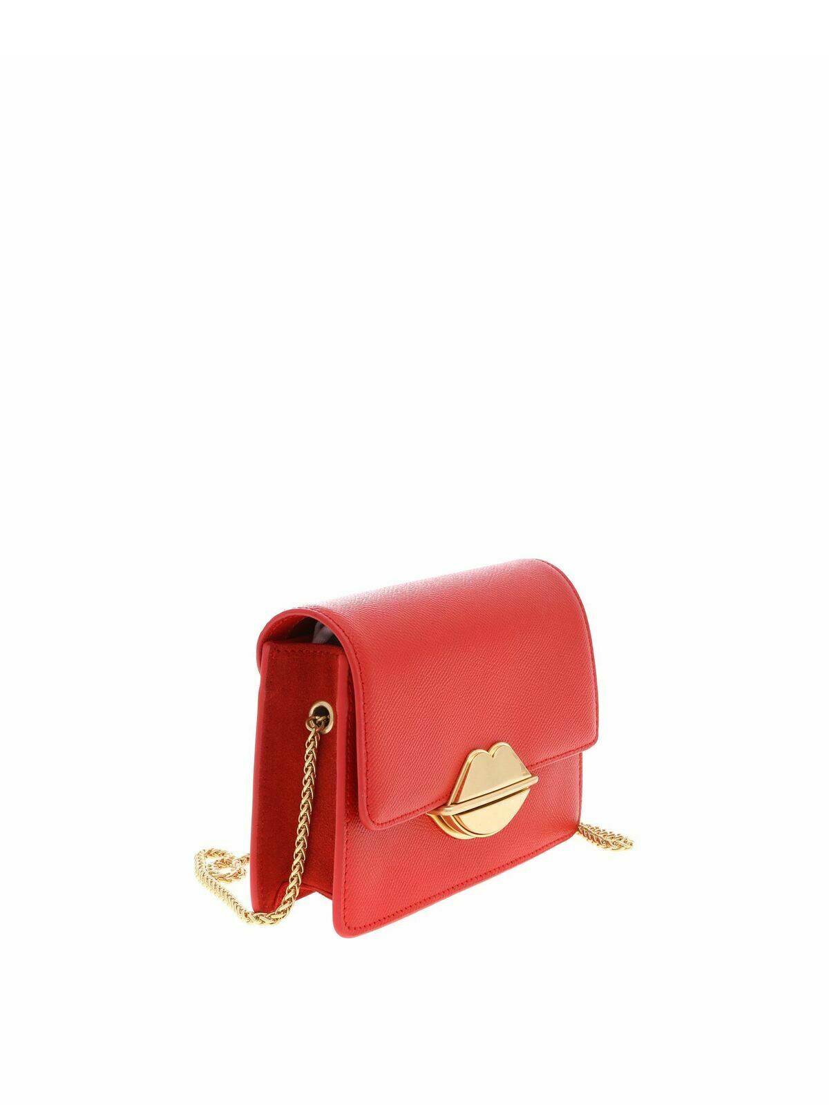Shop Lulu Guinness Polly Bag In Red Hammered Leather In Rojo