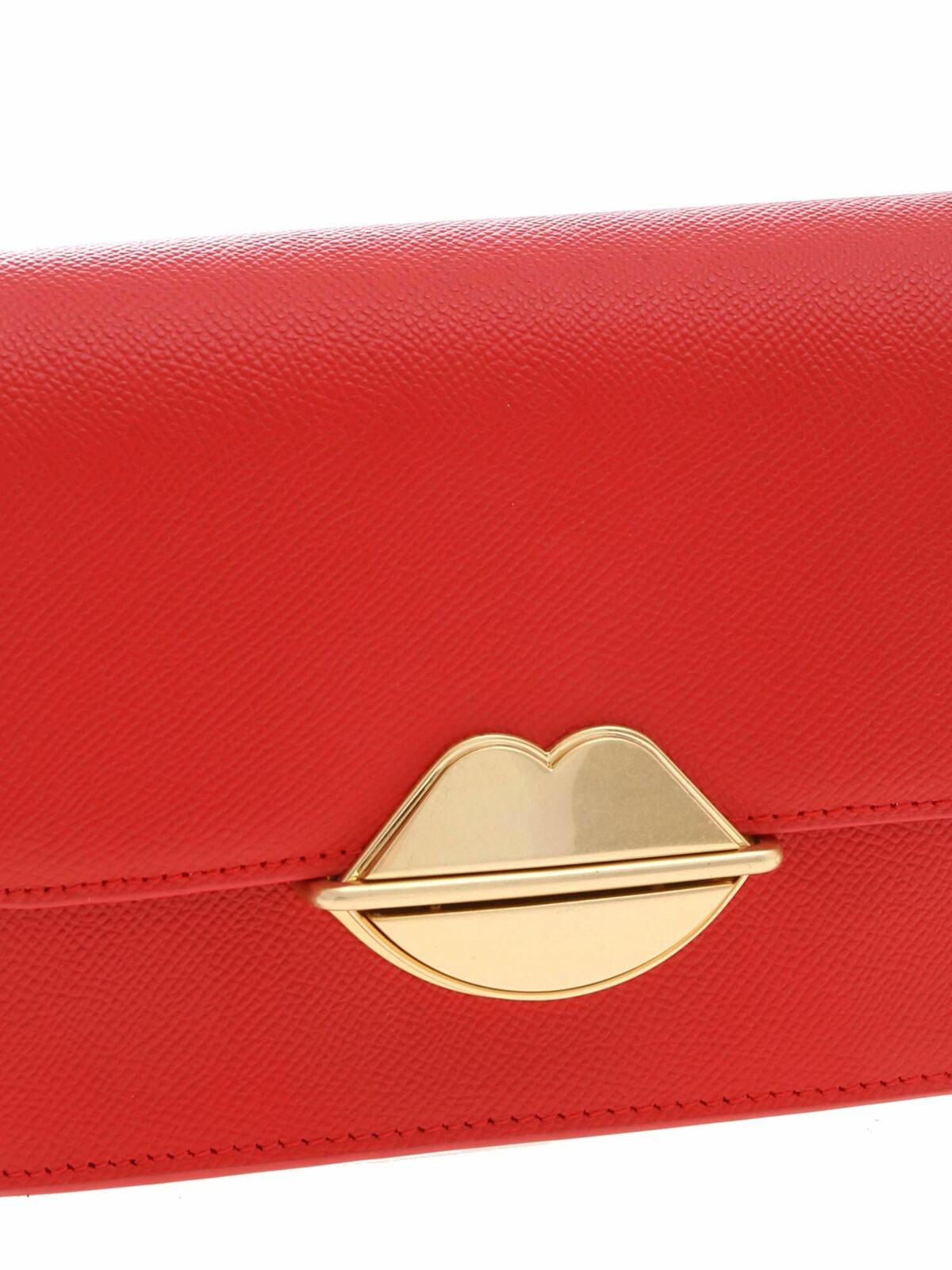 Shop Lulu Guinness Polly Bag In Red Hammered Leather In Rojo