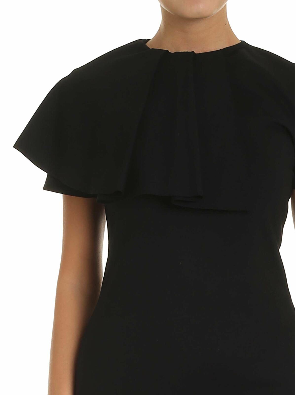 Shop Fuzzi Knee-length Dress In Black With Pleats