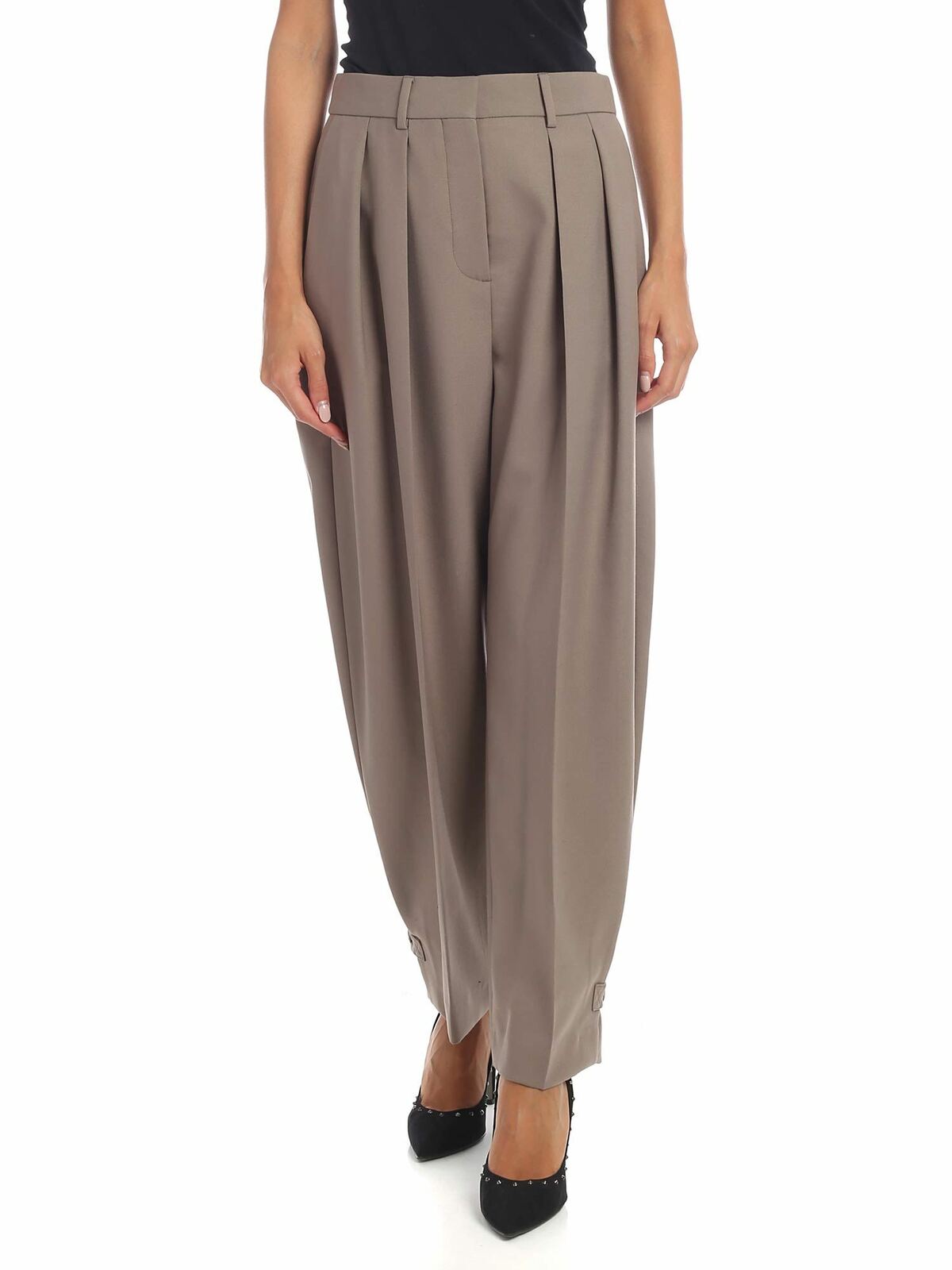 See By Chloé Wide Leg Pants In Dove Grey In Gris
