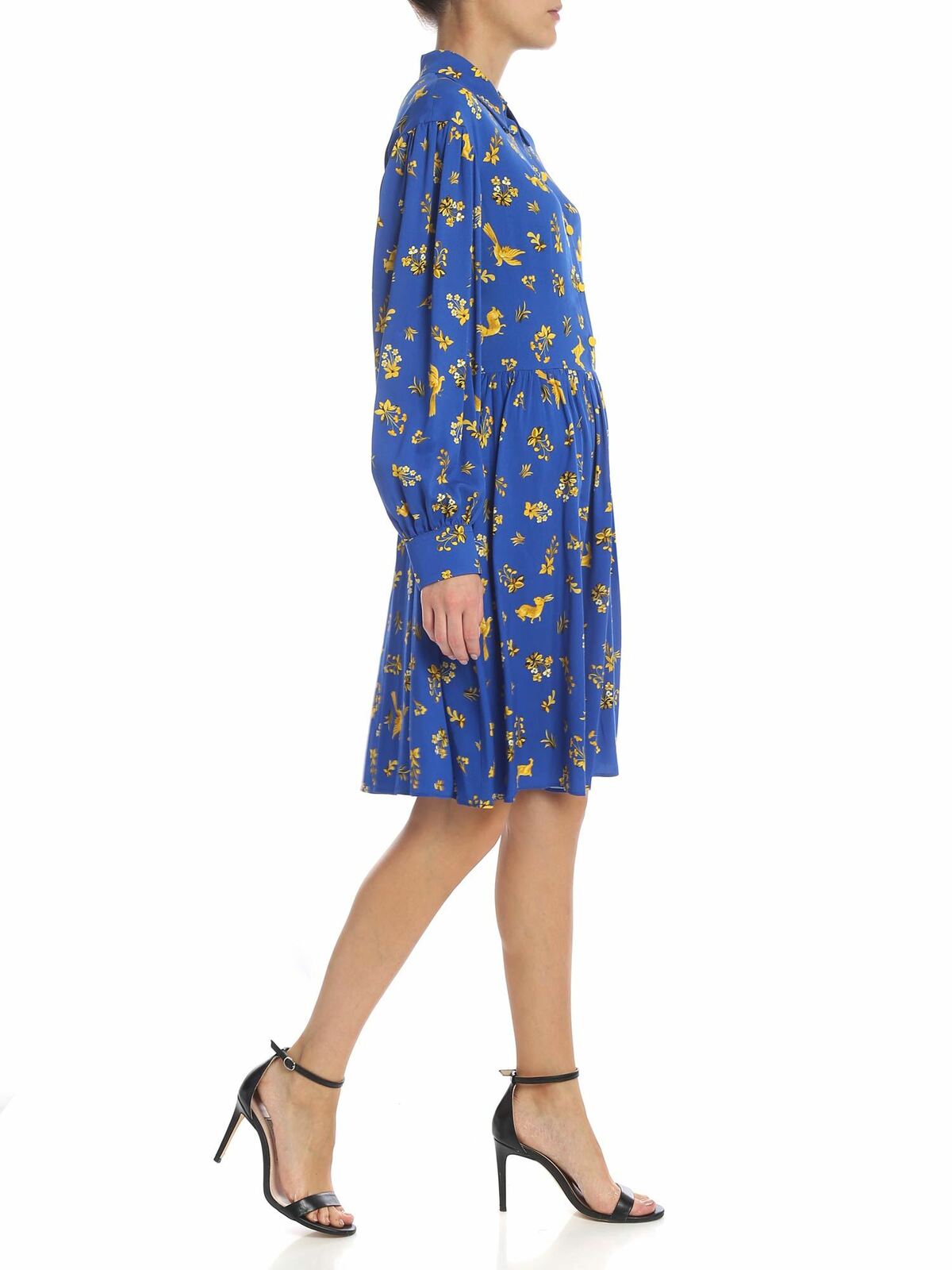 Shop Vivetta Printed Short Dress In Blue In Azul Claro