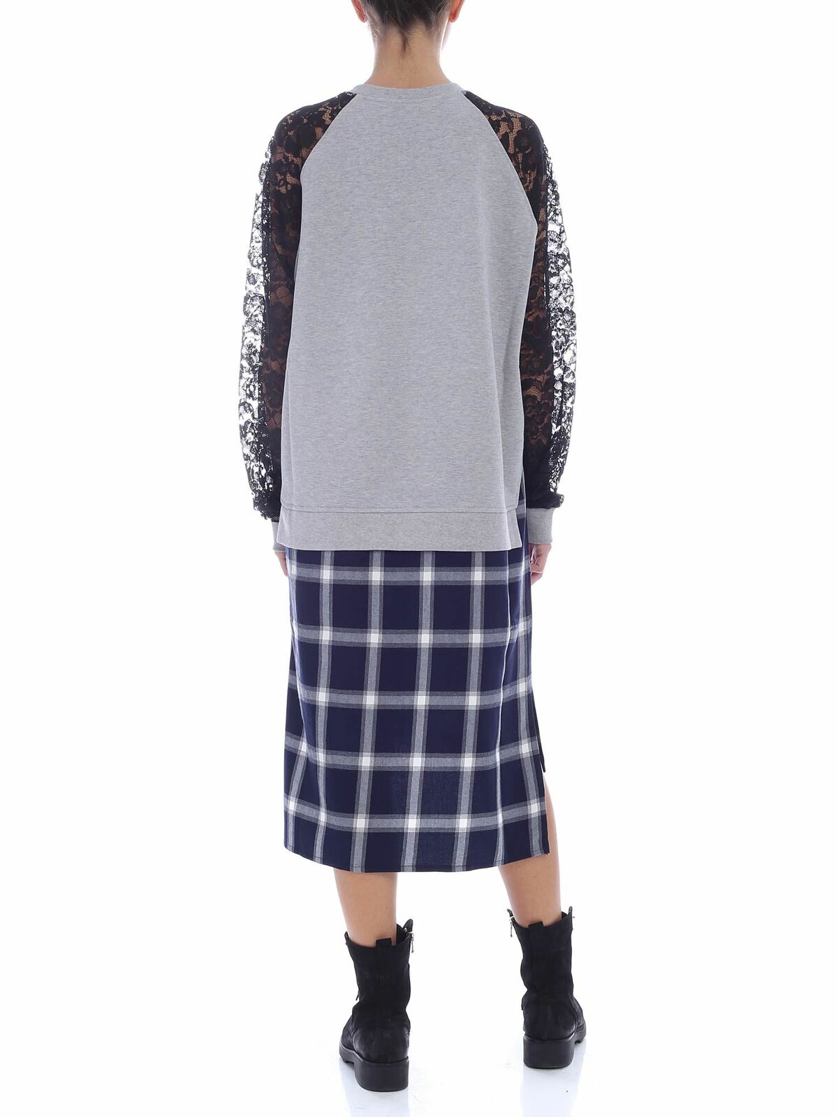 Shop Mcq By Alexander Mcqueen Grey Dress With Shirt-effect Bottom In Gris