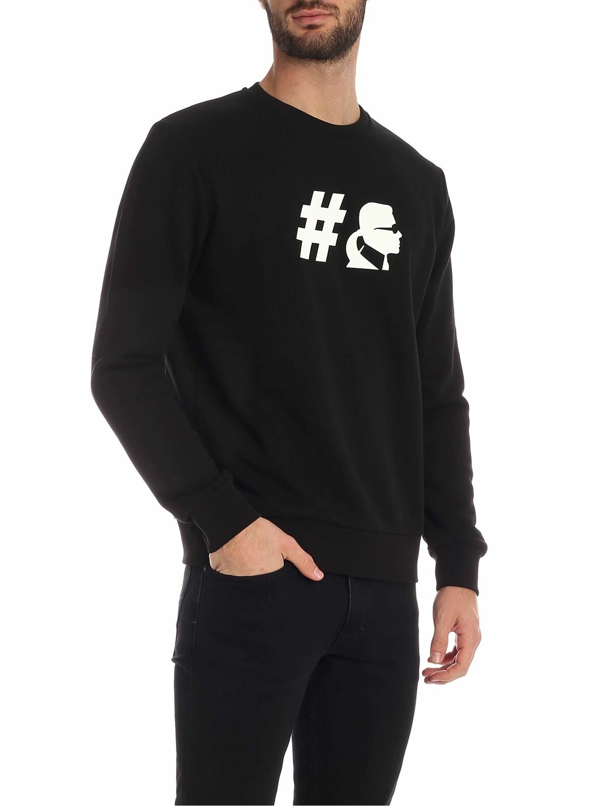 Shop Karl Lagerfeld Kameo Sweatshirt In Black