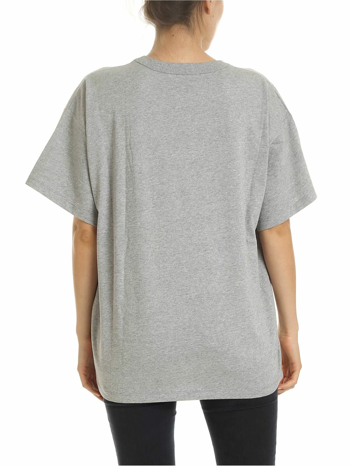 Shop See By Chloé Drizzle Printed Oversized T-shirt In Grey