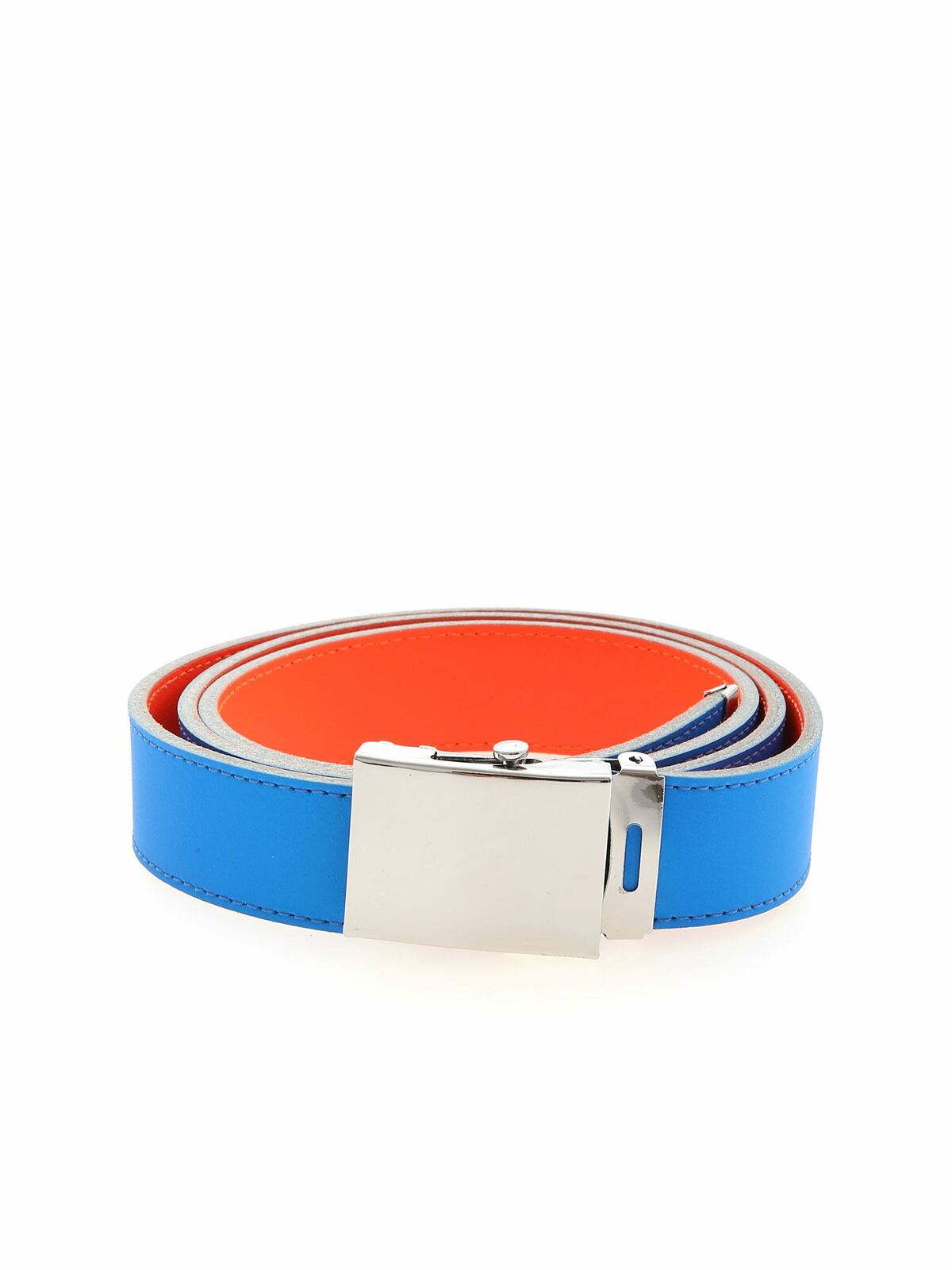 Comme Des Garçons Super Fluo Reversible Belt In Blue And Orange