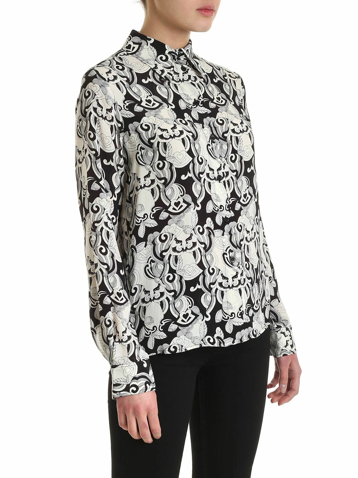 Shop See By Chloé Viscose And Silk Shirt In Black And White In Blanco