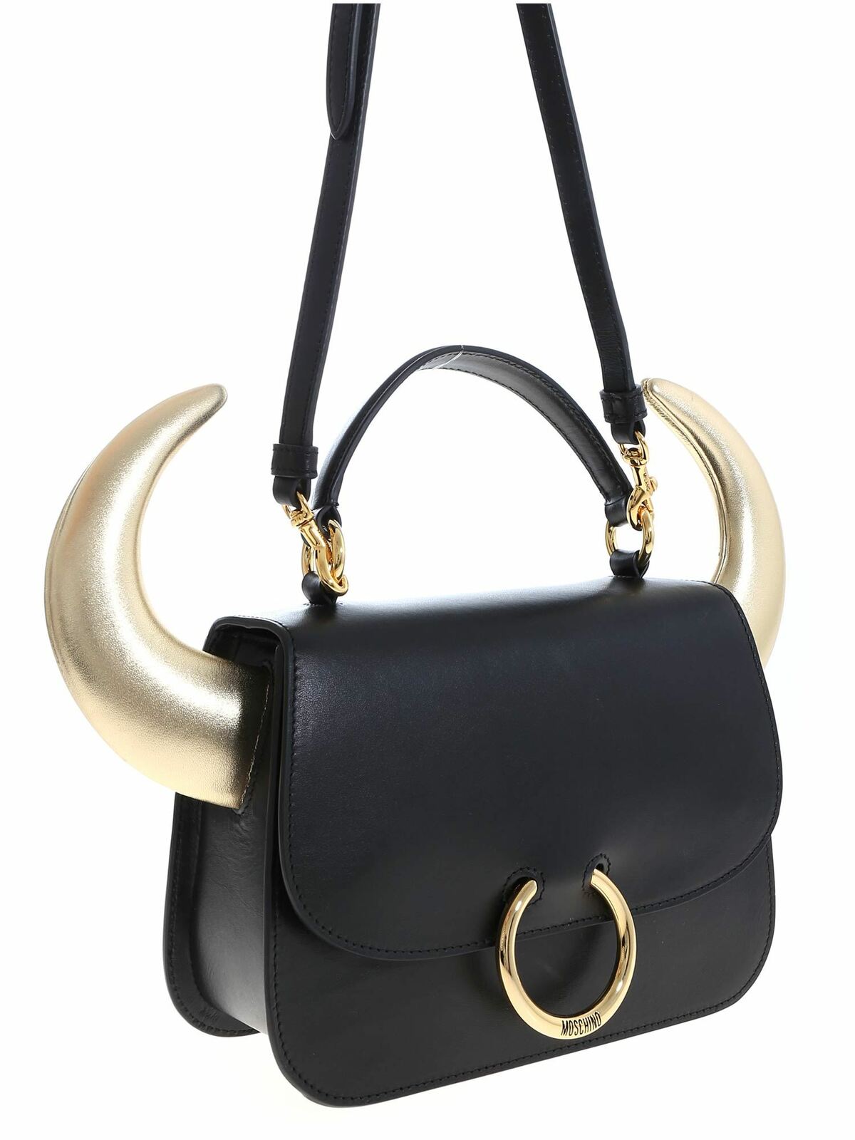 Shop Moschino Bullchic Handbag In Black In Negro