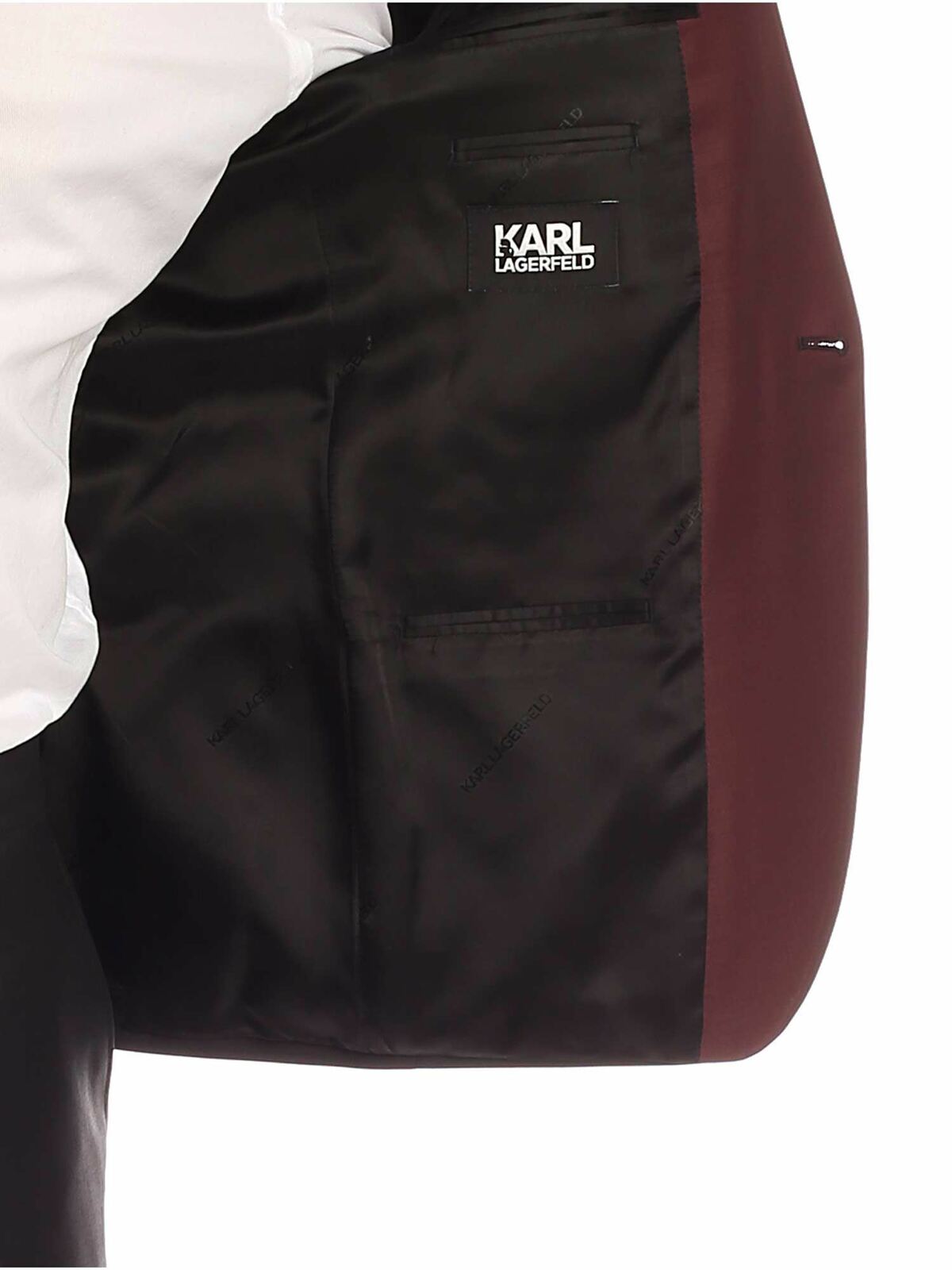 Shop Karl Lagerfeld Black Suit With Purple Details