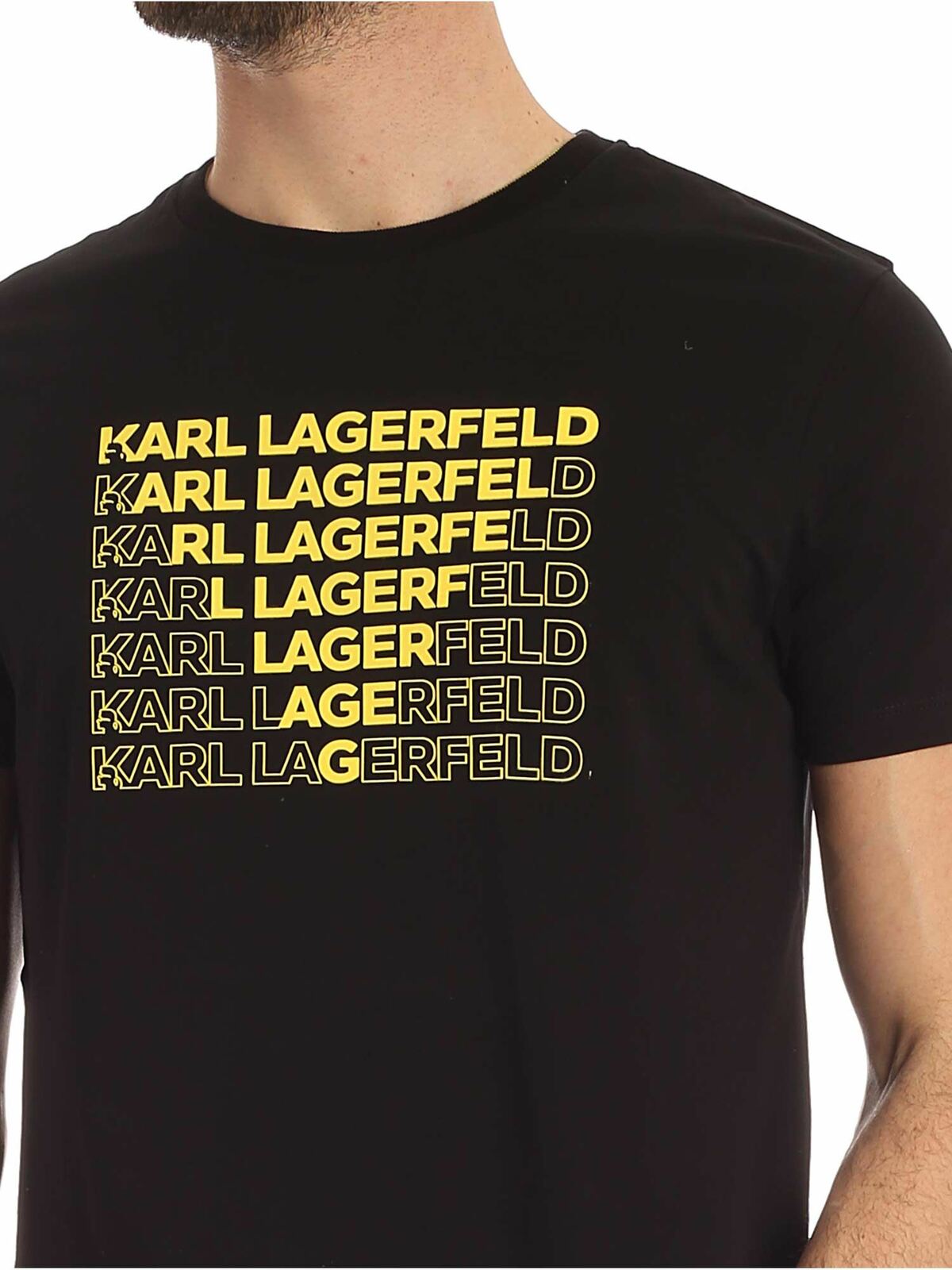 Shop Karl Lagerfeld Karl Triangle Print T-shirt In Black