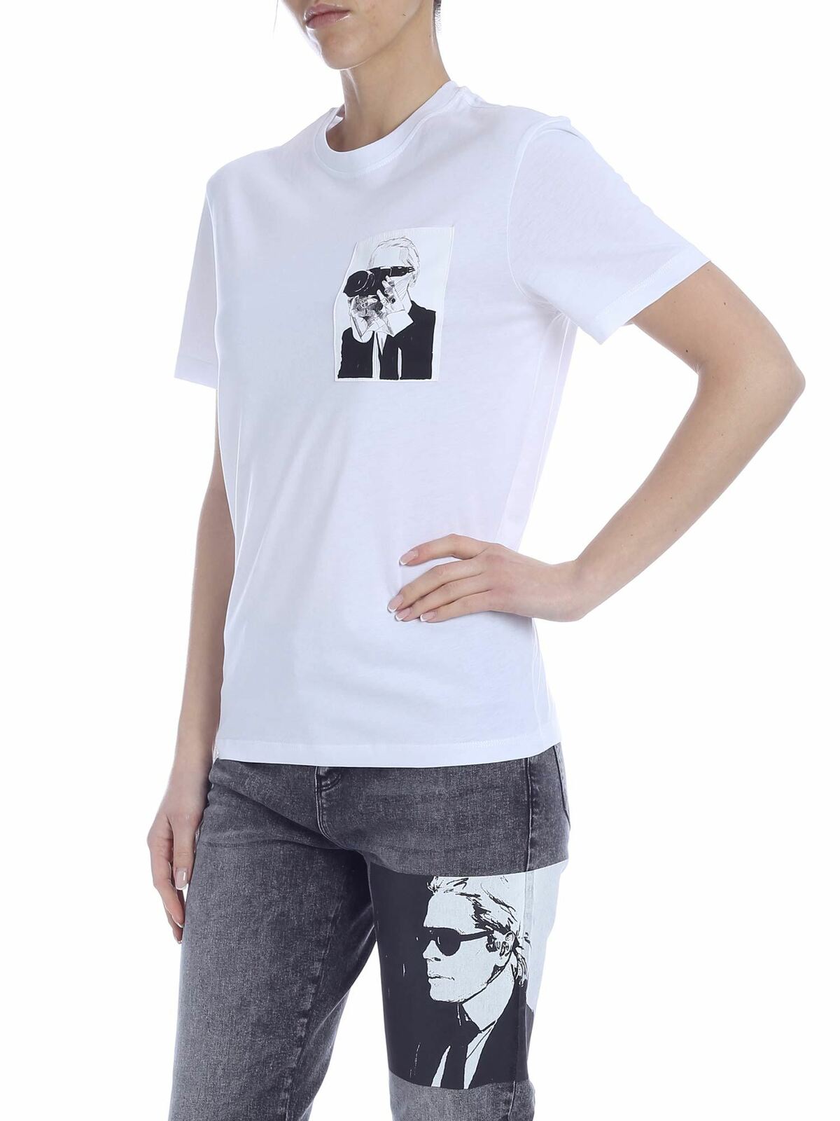 Shop Karl Lagerfeld Karl Legend Pocket T-shirt In White