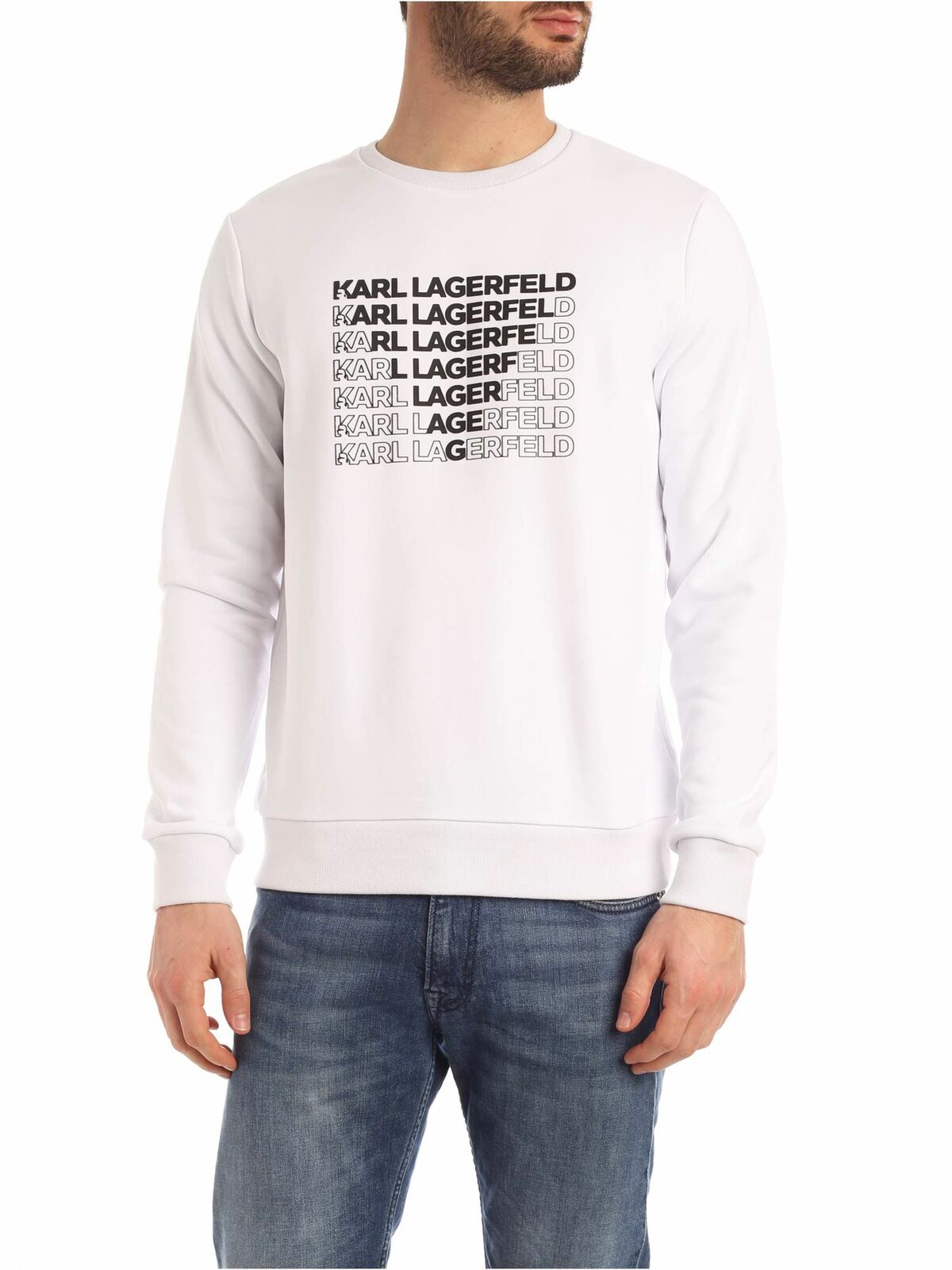 Karl Lagerfeld Karl Triangle Logo Sweatshirt In White