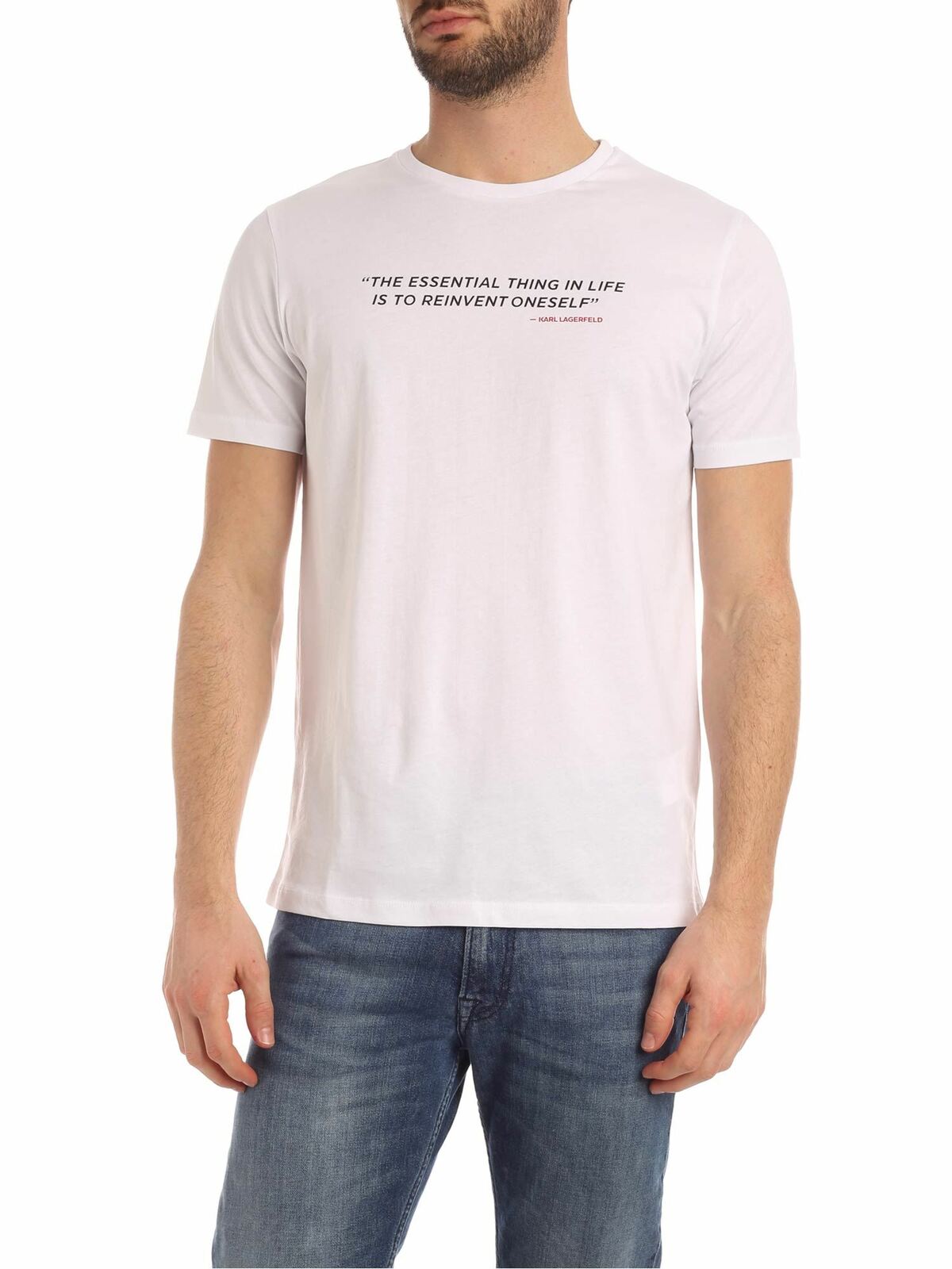 Karl Lagerfeld Essential Print T-shirt In White