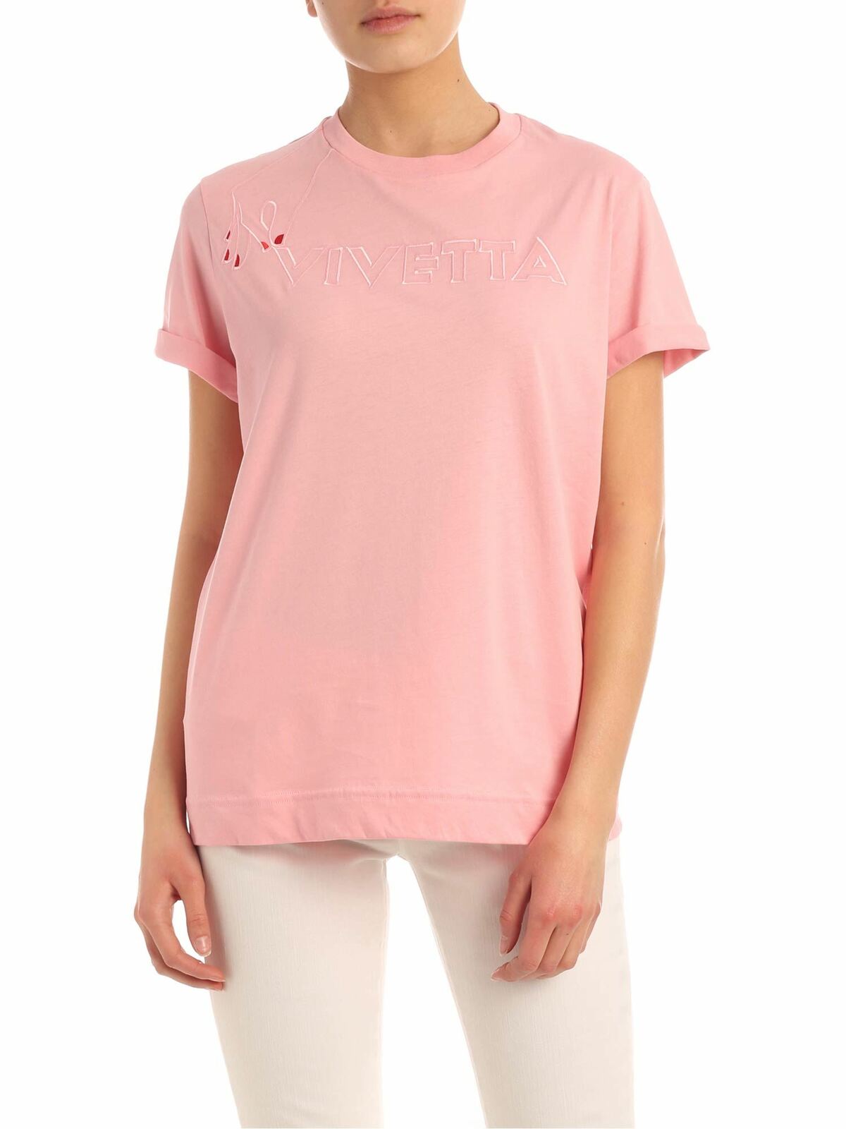 Vivetta Vivietta Hand T-shirt In Pink