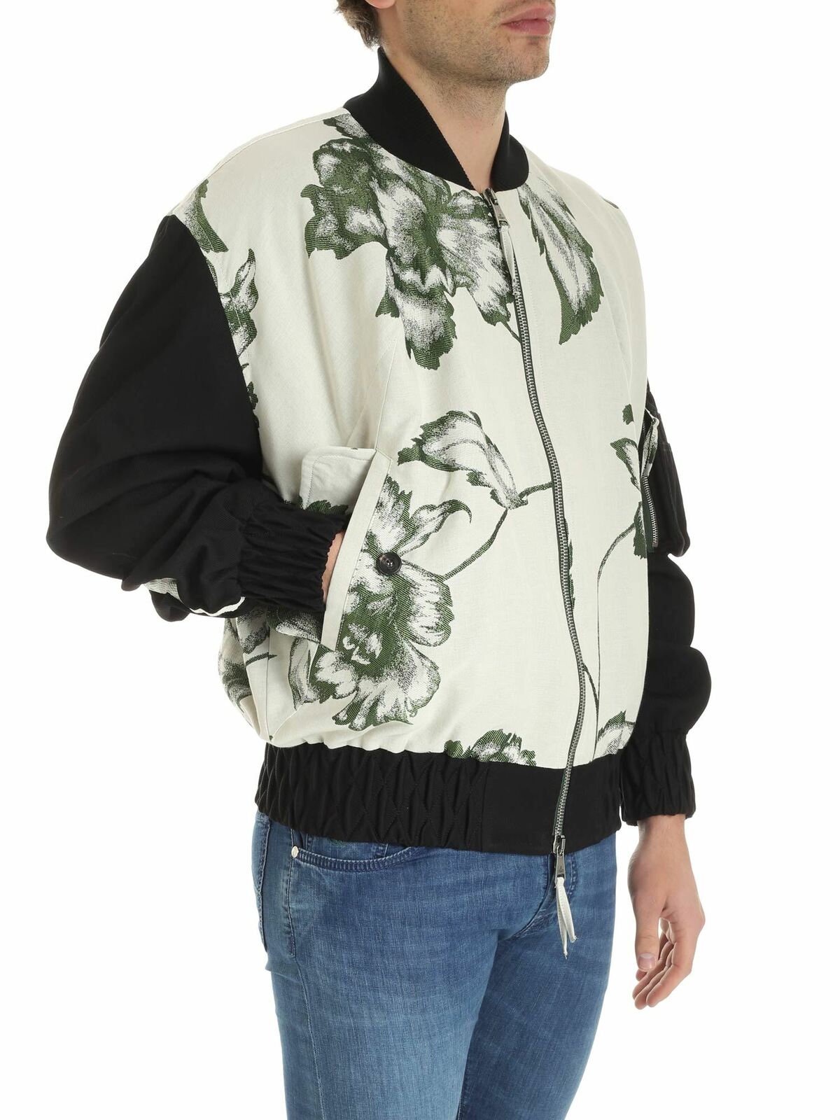 Shop Vivienne Westwood Peony Oversize Bomber In Ivory Color In Blanco