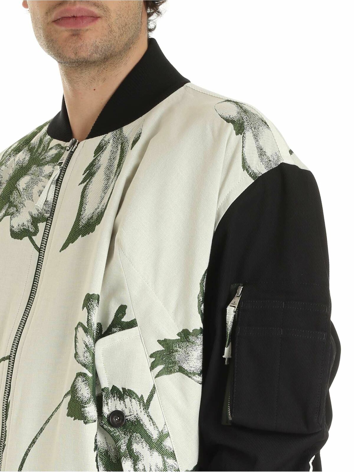 Shop Vivienne Westwood Peony Oversize Bomber In Ivory Color In Blanco