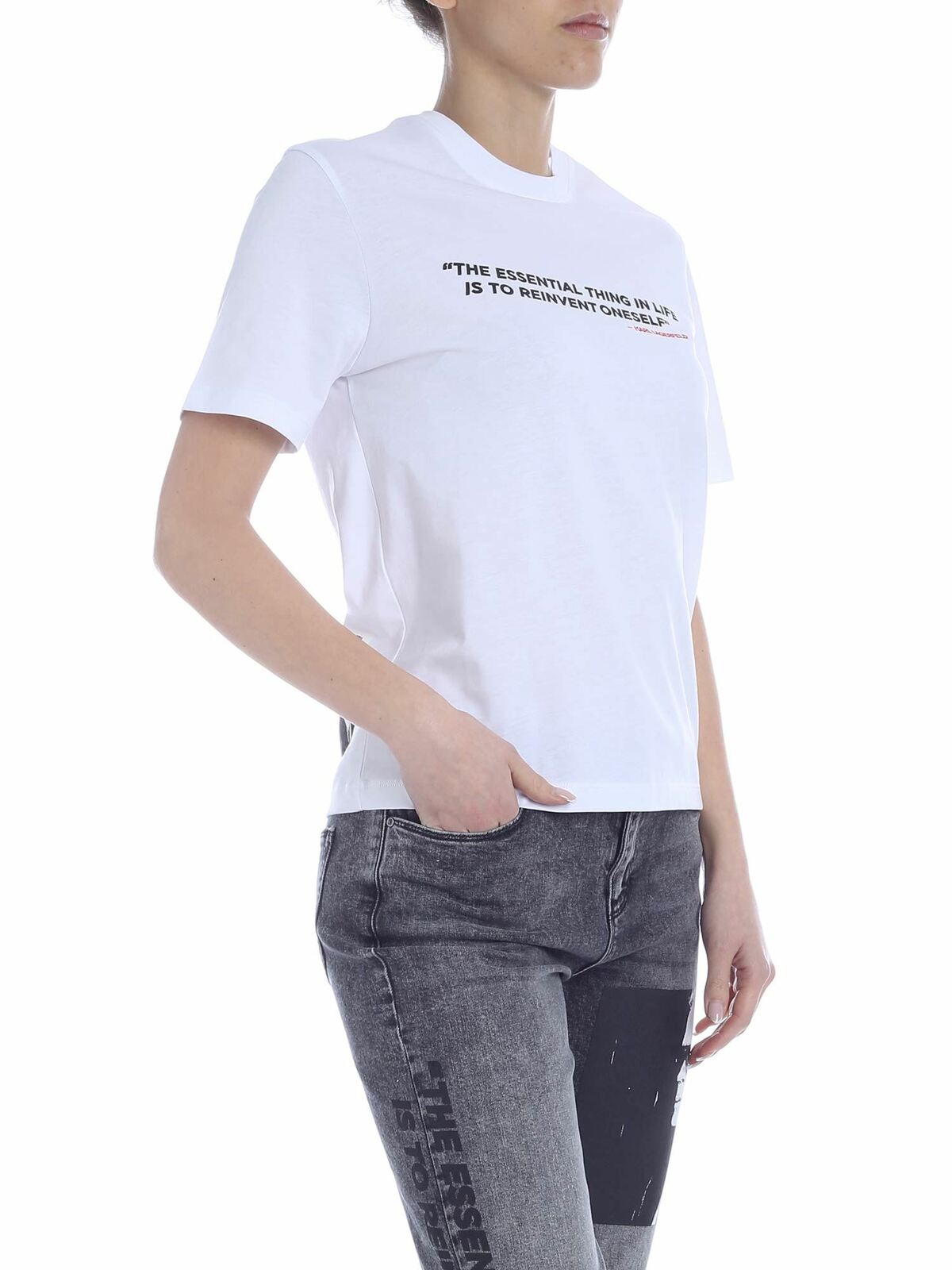 Shop Karl Lagerfeld Karl Legend Karlism T-shirt In White