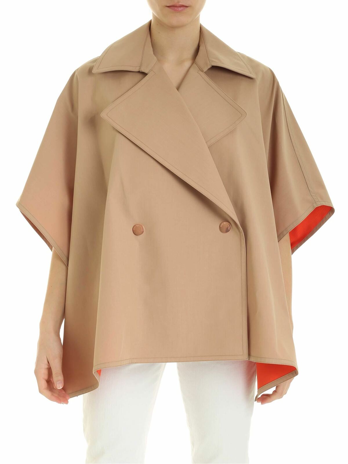 See By Chloé Beige Cape With Orange Interior In Beis