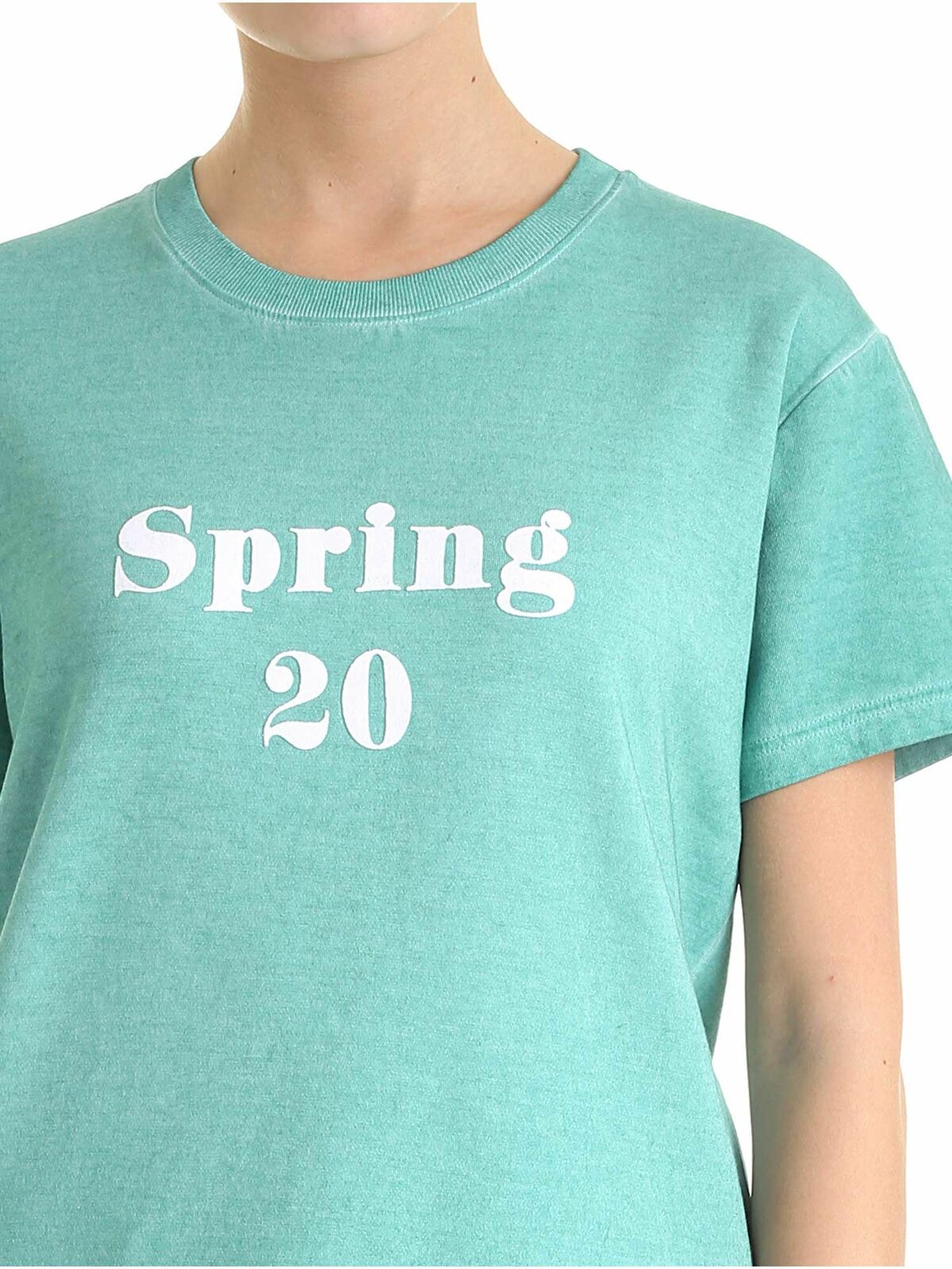 Shop See By Chloé Dainty Blue T-shirt With Logo In Green